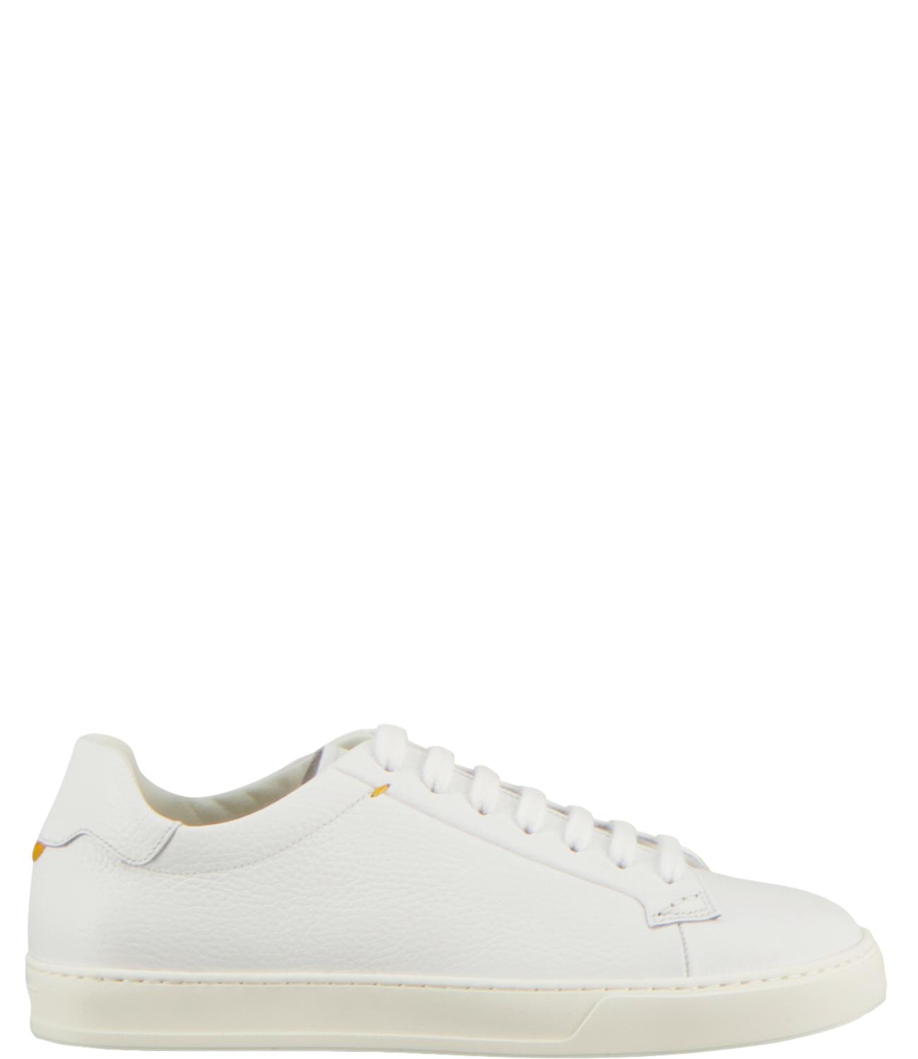 Sneakers bianco in pelle martellata
