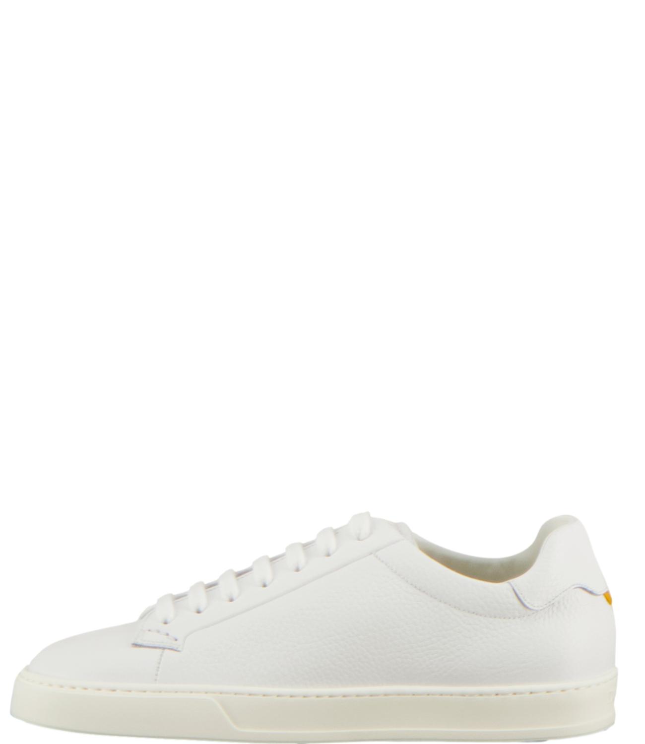 Sneakers bianco in pelle martellata