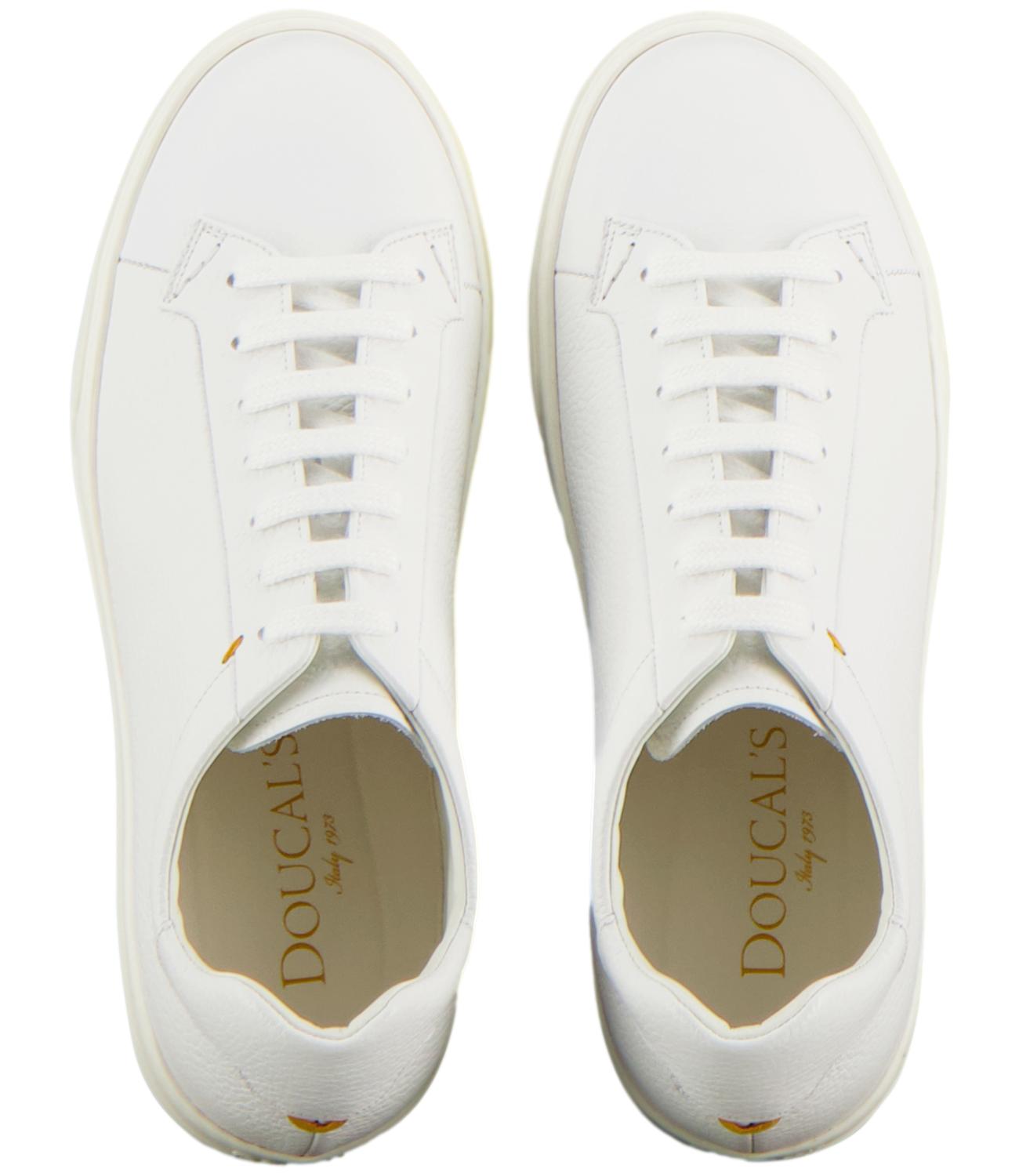 Sneakers bianco in pelle martellata