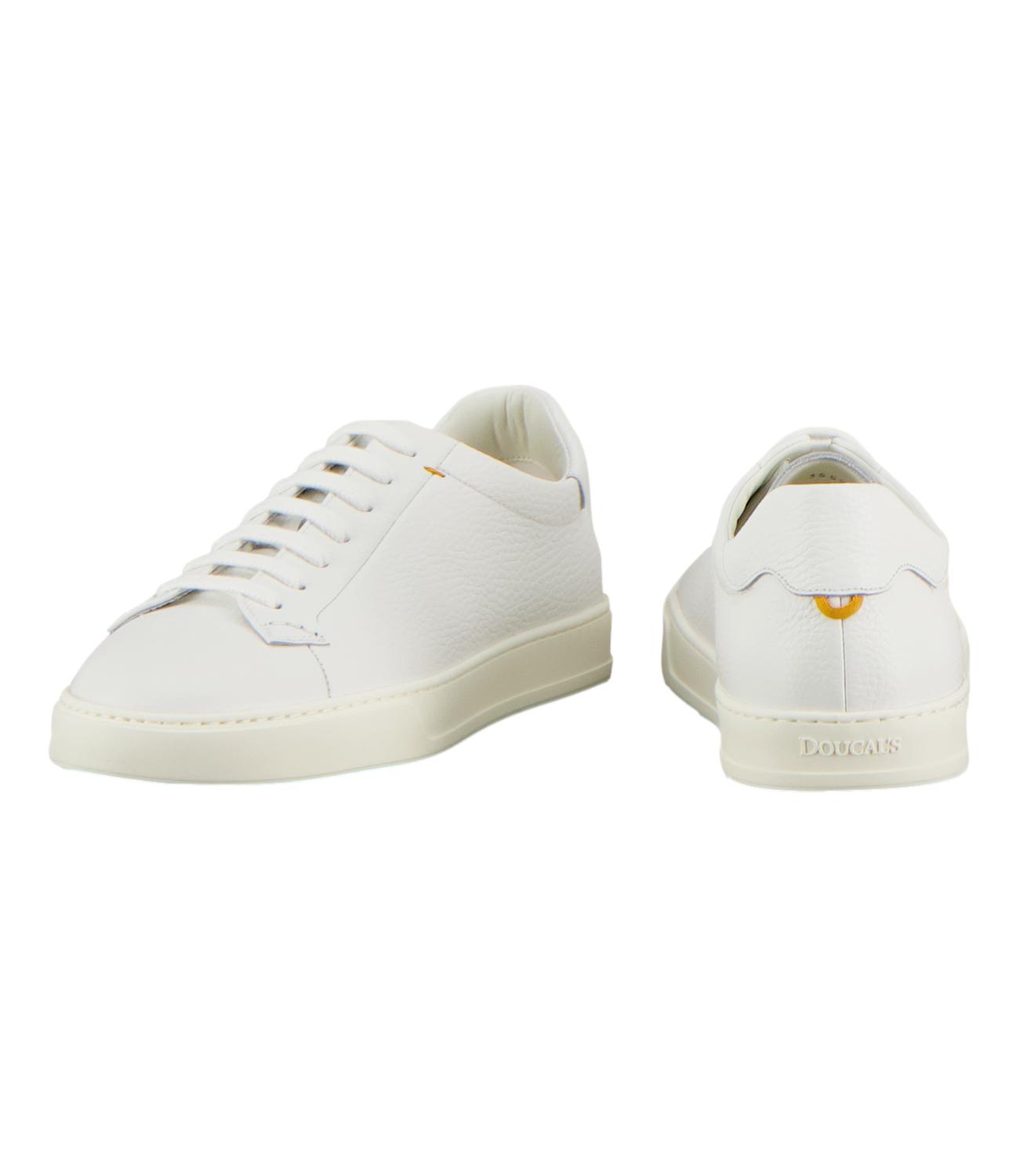 Sneakers bianco in pelle martellata