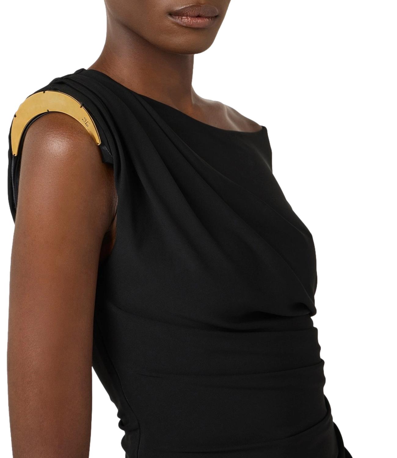 EF abito in jersey crêpe nero donna