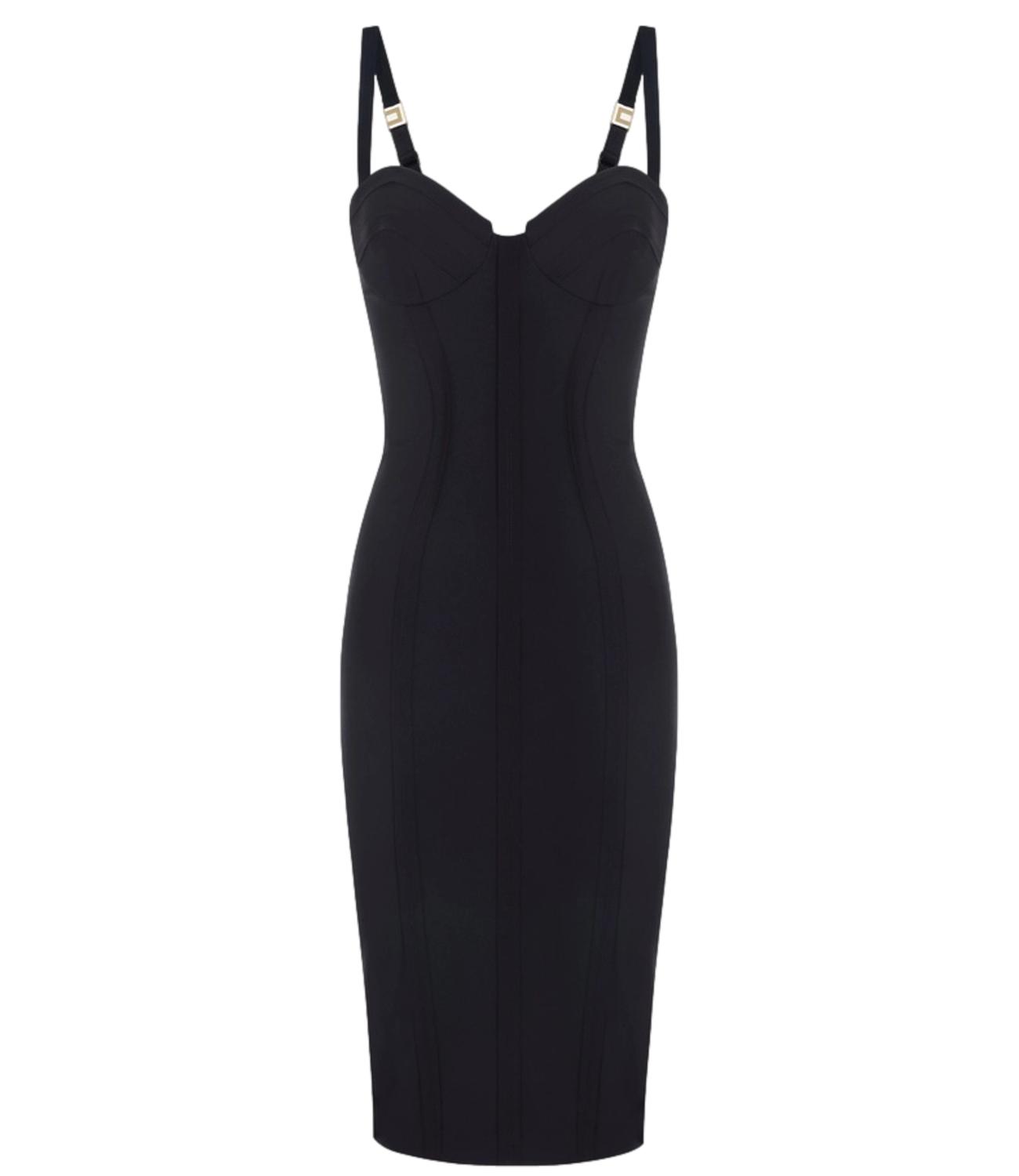 EF Abito in crêpe leggero nero donna