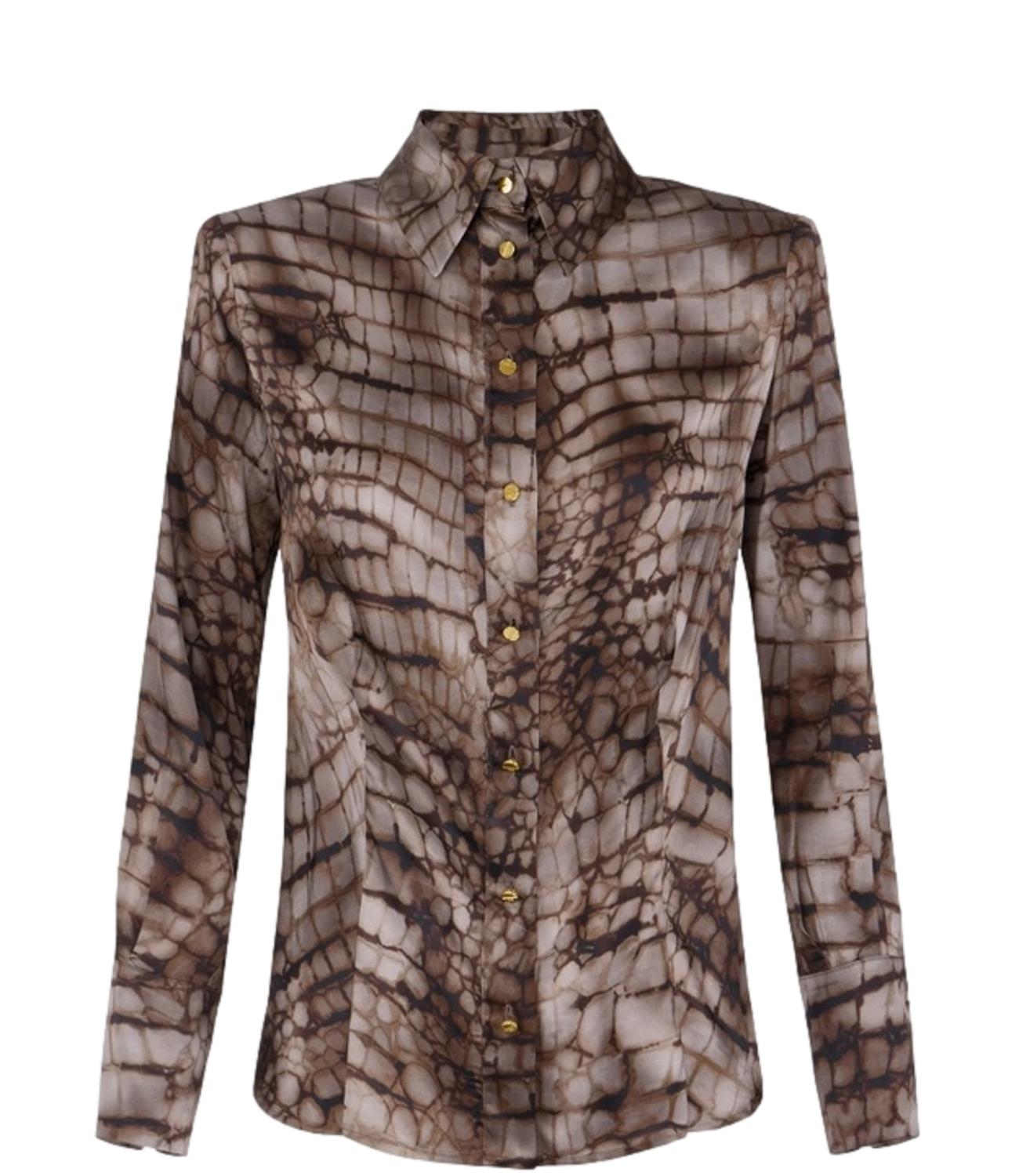 Ef Camicia in raso cacao donna