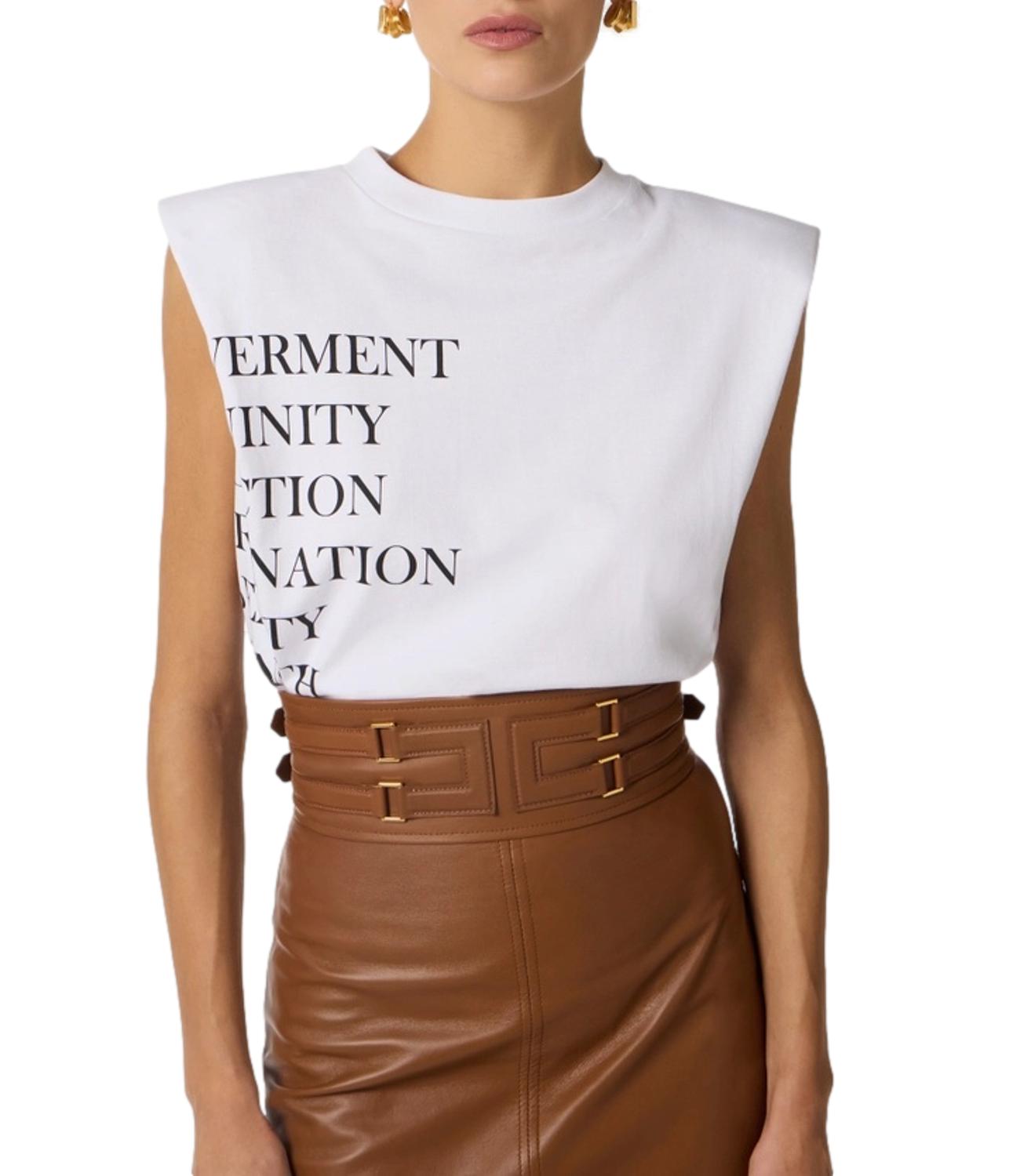 EF t-shirt bianco gesso donna