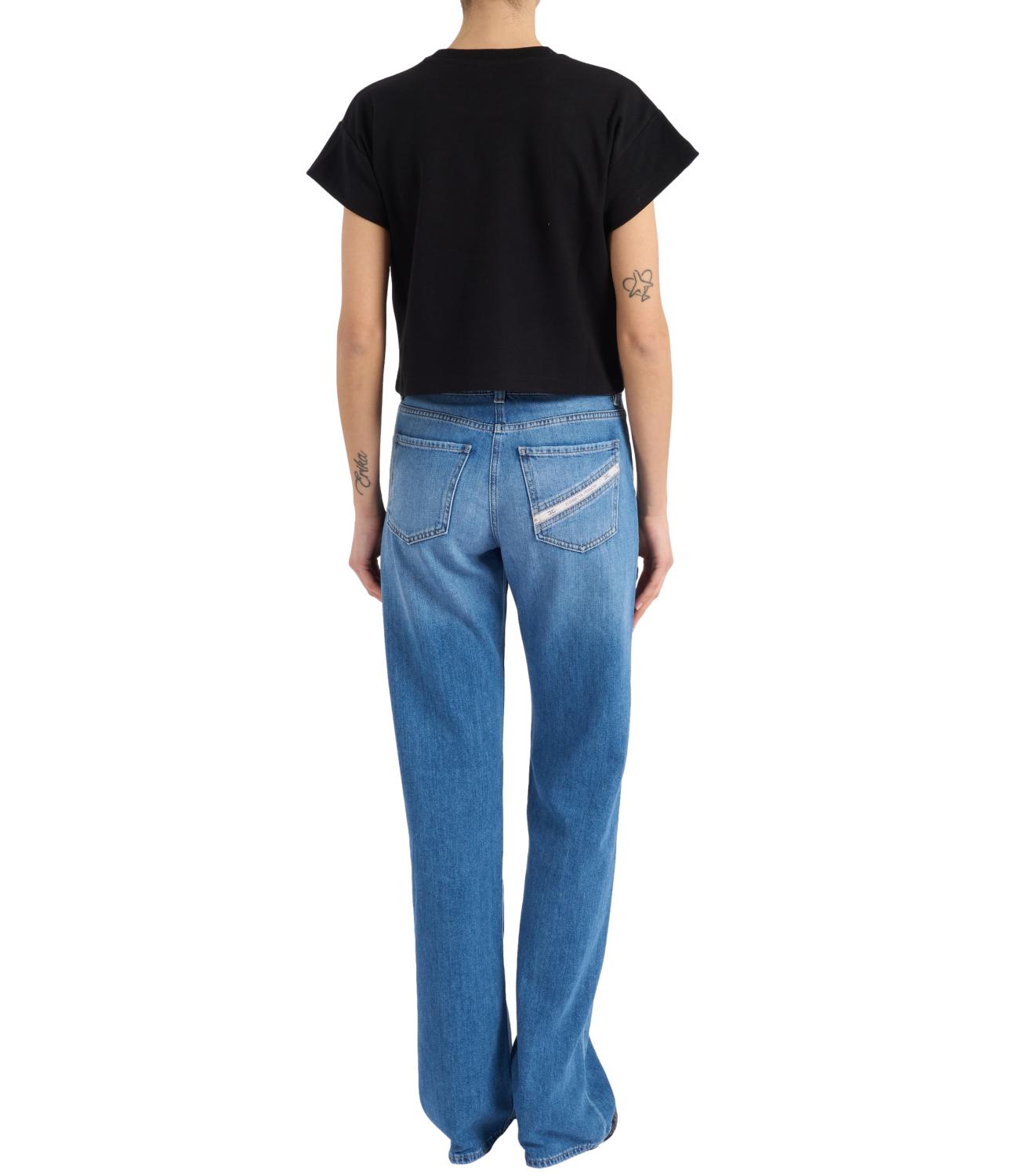 EF T-shirt in jersey nero donna