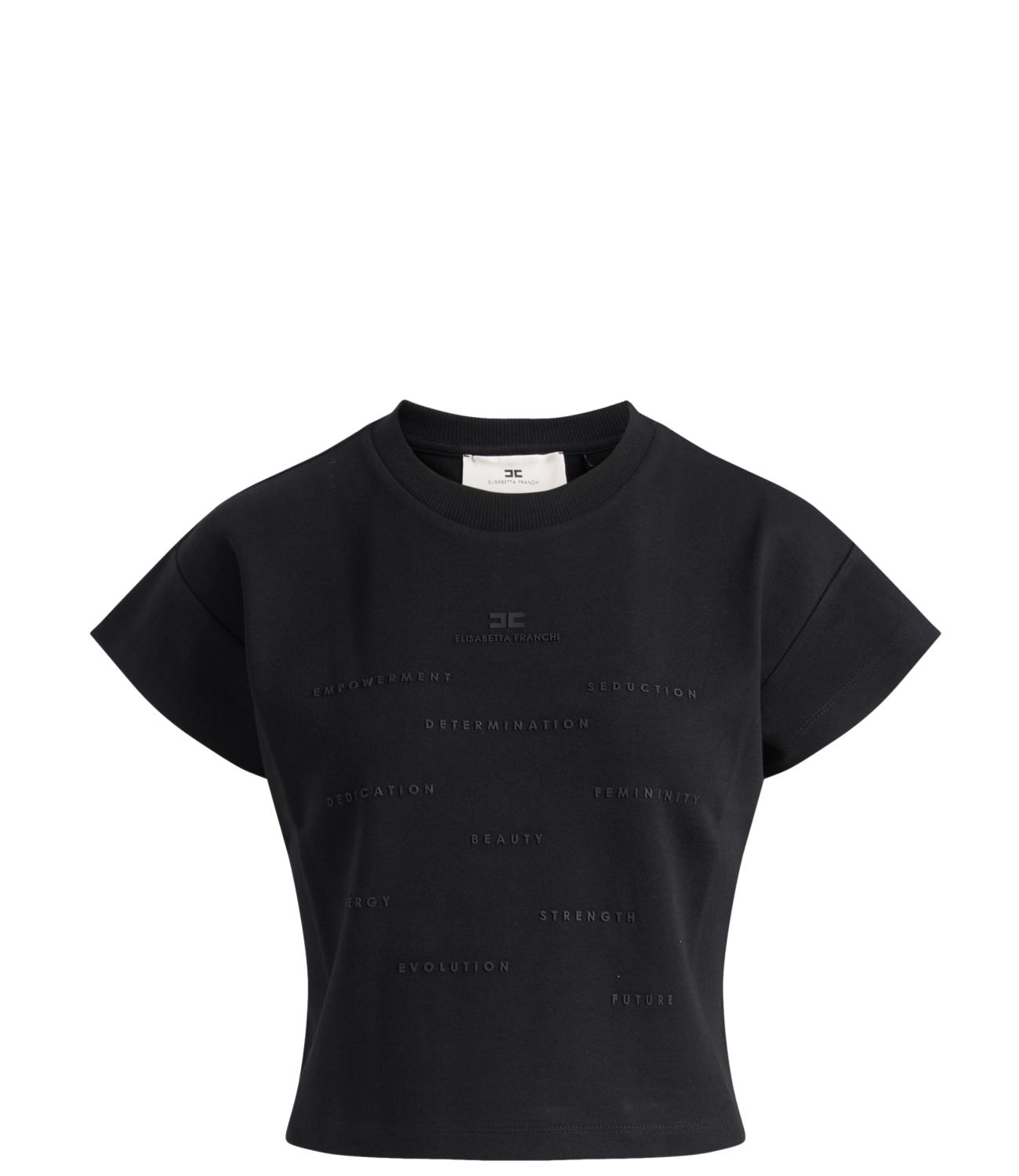 EF T-shirt in jersey nero donna