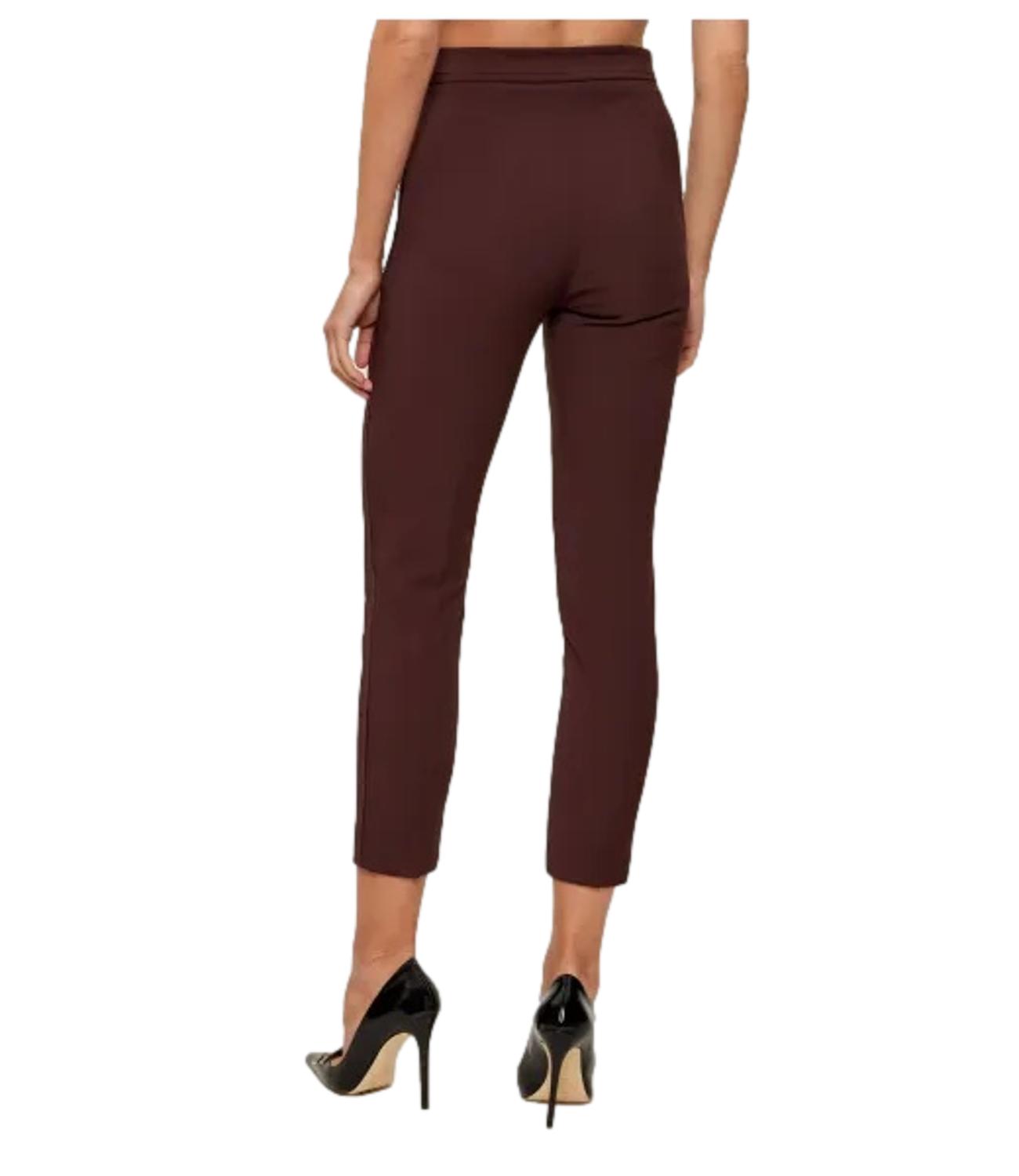 EF pantalone in doppio crêpe stretch cacao donna