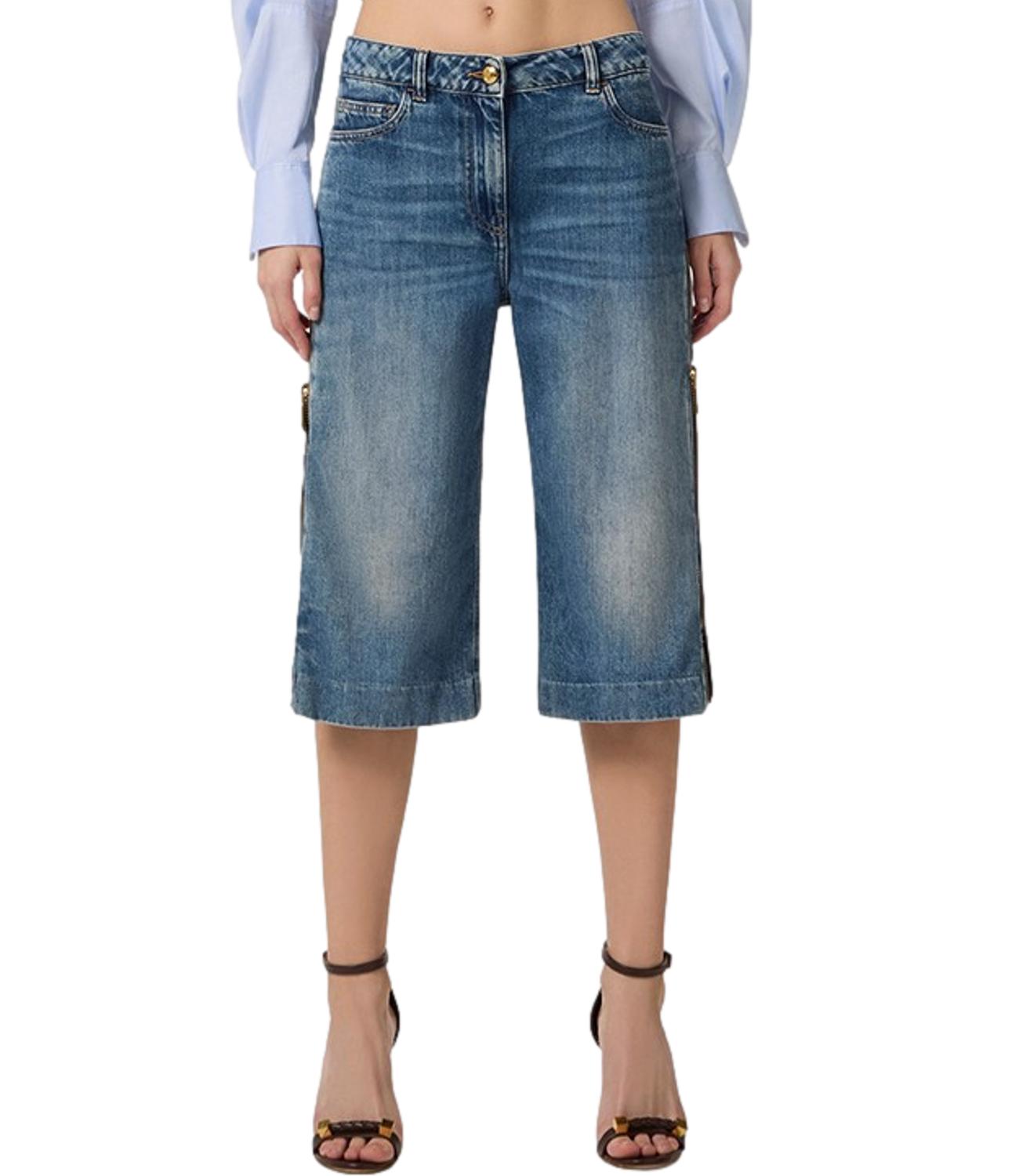 Elisabetta Franchi Jeans Bermuda Blue Denim Donna