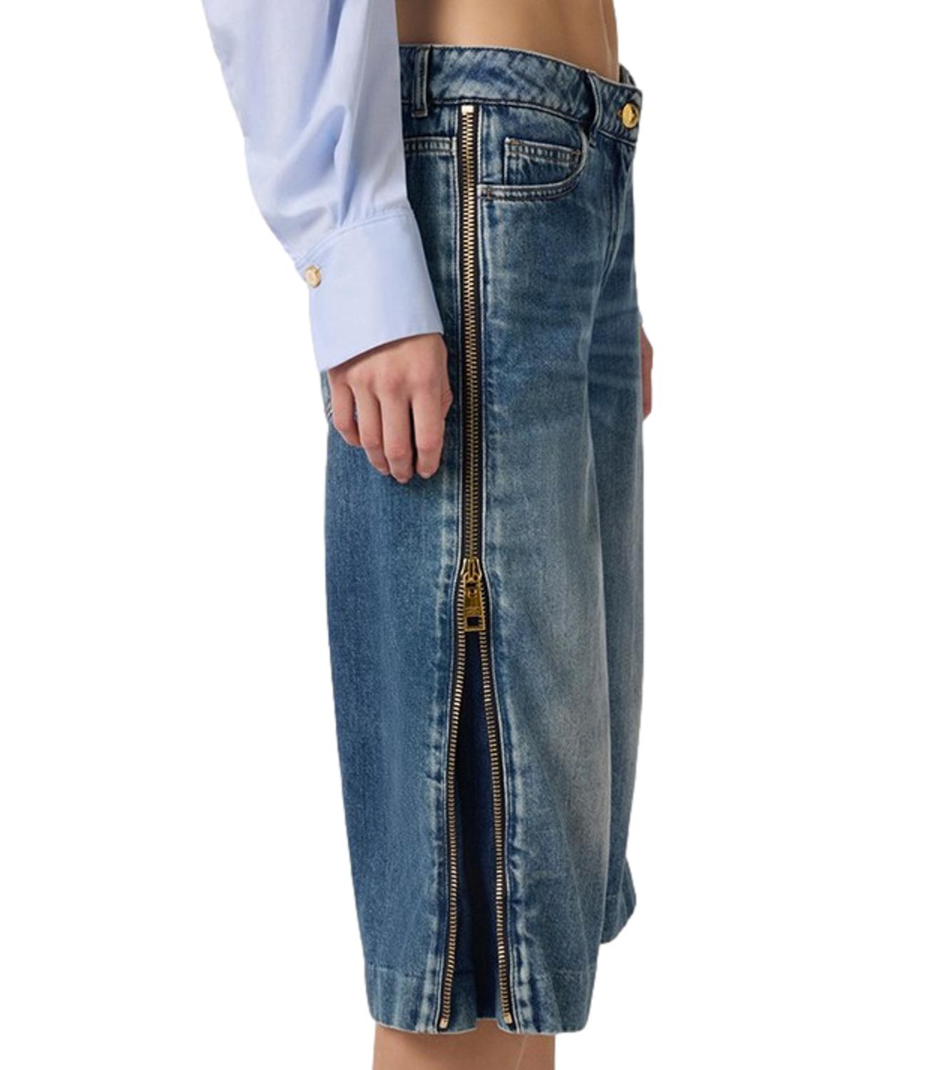 Elisabetta Franchi Jeans Bermuda Blue Denim Donna