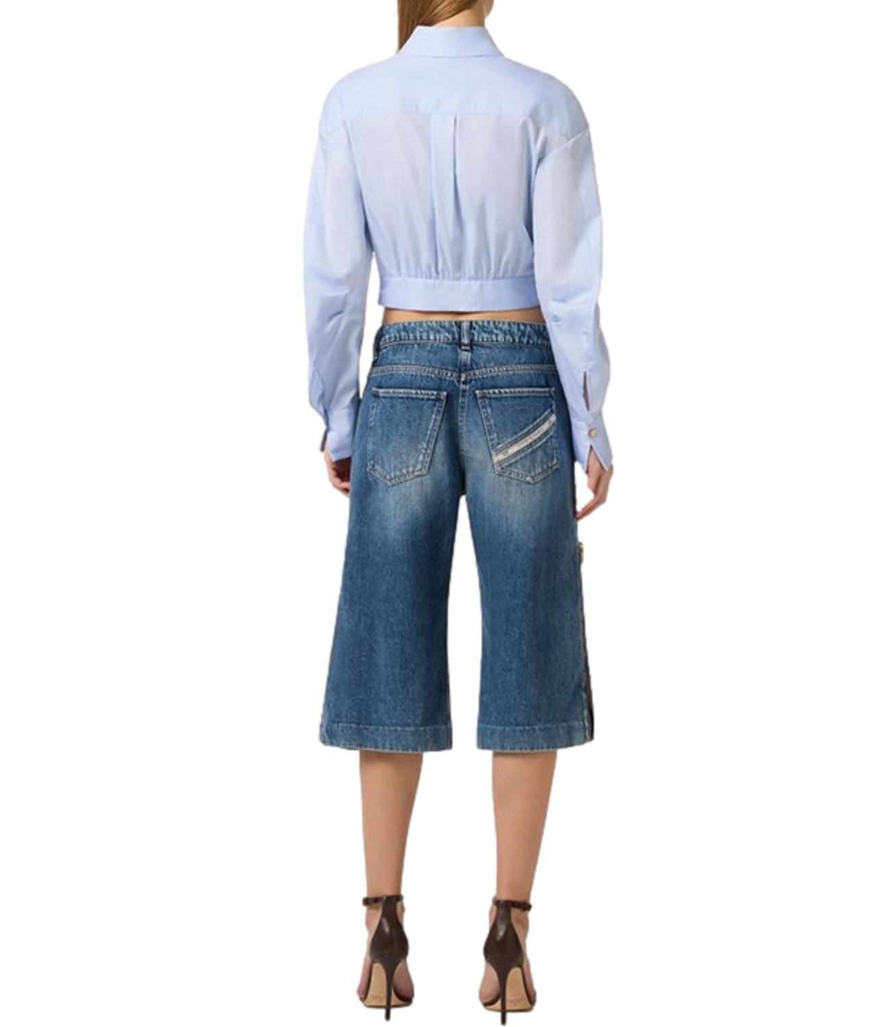 Elisabetta Franchi Jeans Bermuda Blue Denim Donna