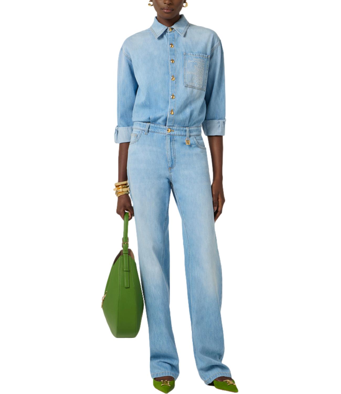 Tuta denim lettering