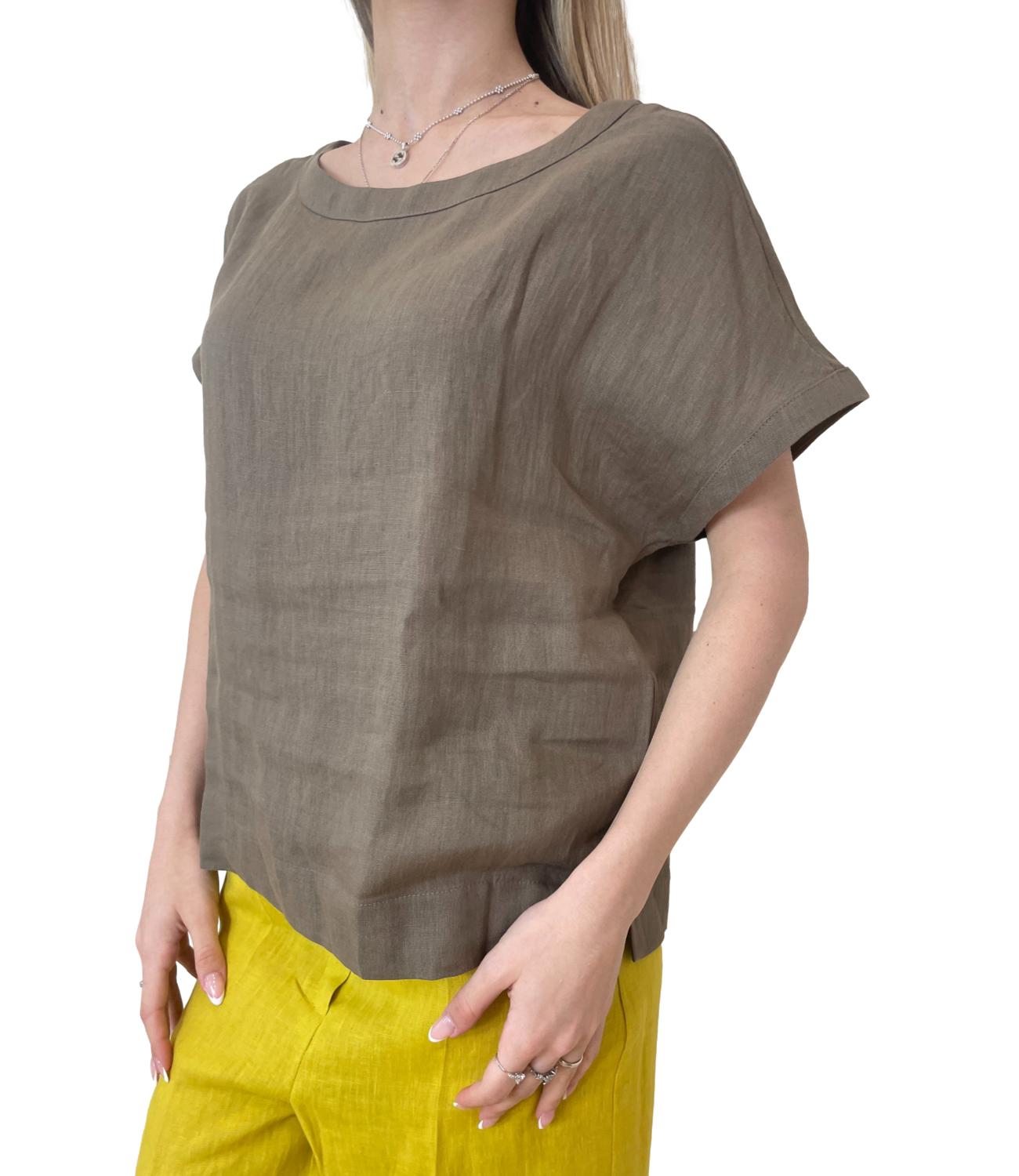 Emme Marella camicia Emmgeyser tortora donna