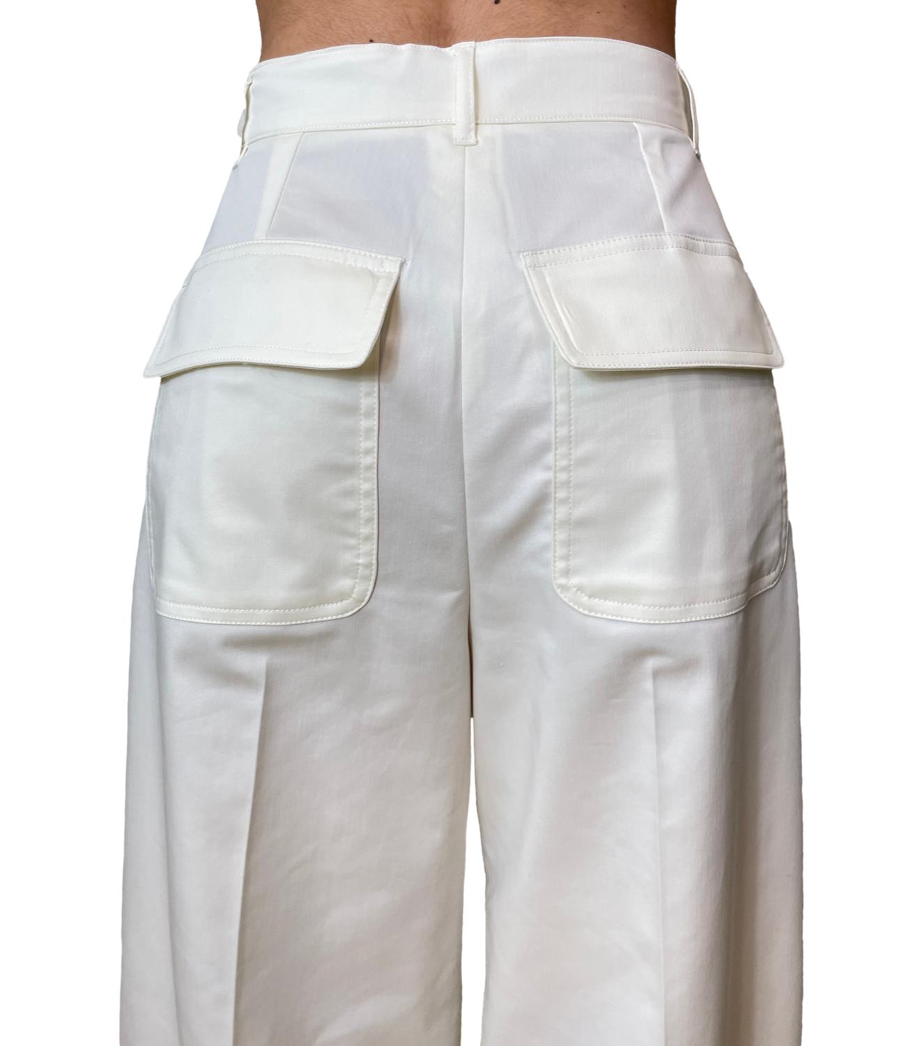 Emme Marella Pantaloni Emmaceri Bianco Lana Donna