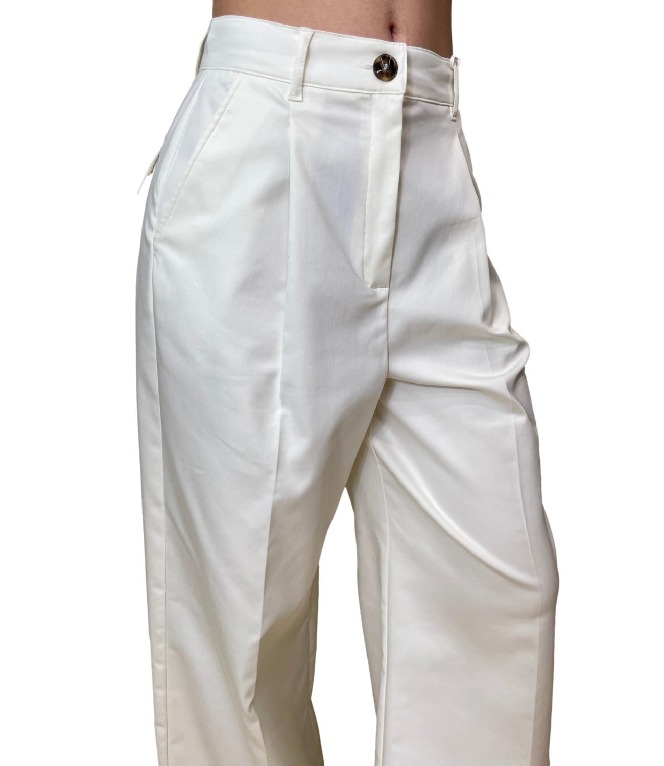 Emme Marella Pantaloni Emmaceri Bianco Lana Donna