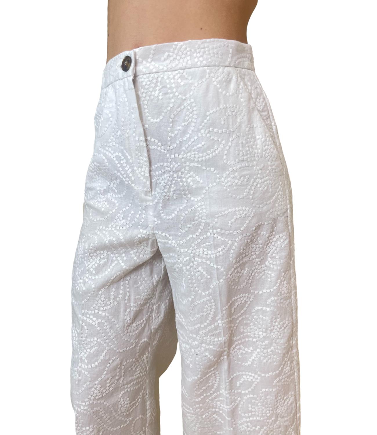 Emme Marella pantalone Emmtempra bianco ottico donna