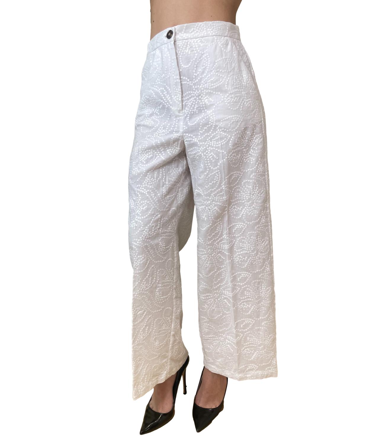 Emme Marella pantalone Emmtempra bianco ottico donna