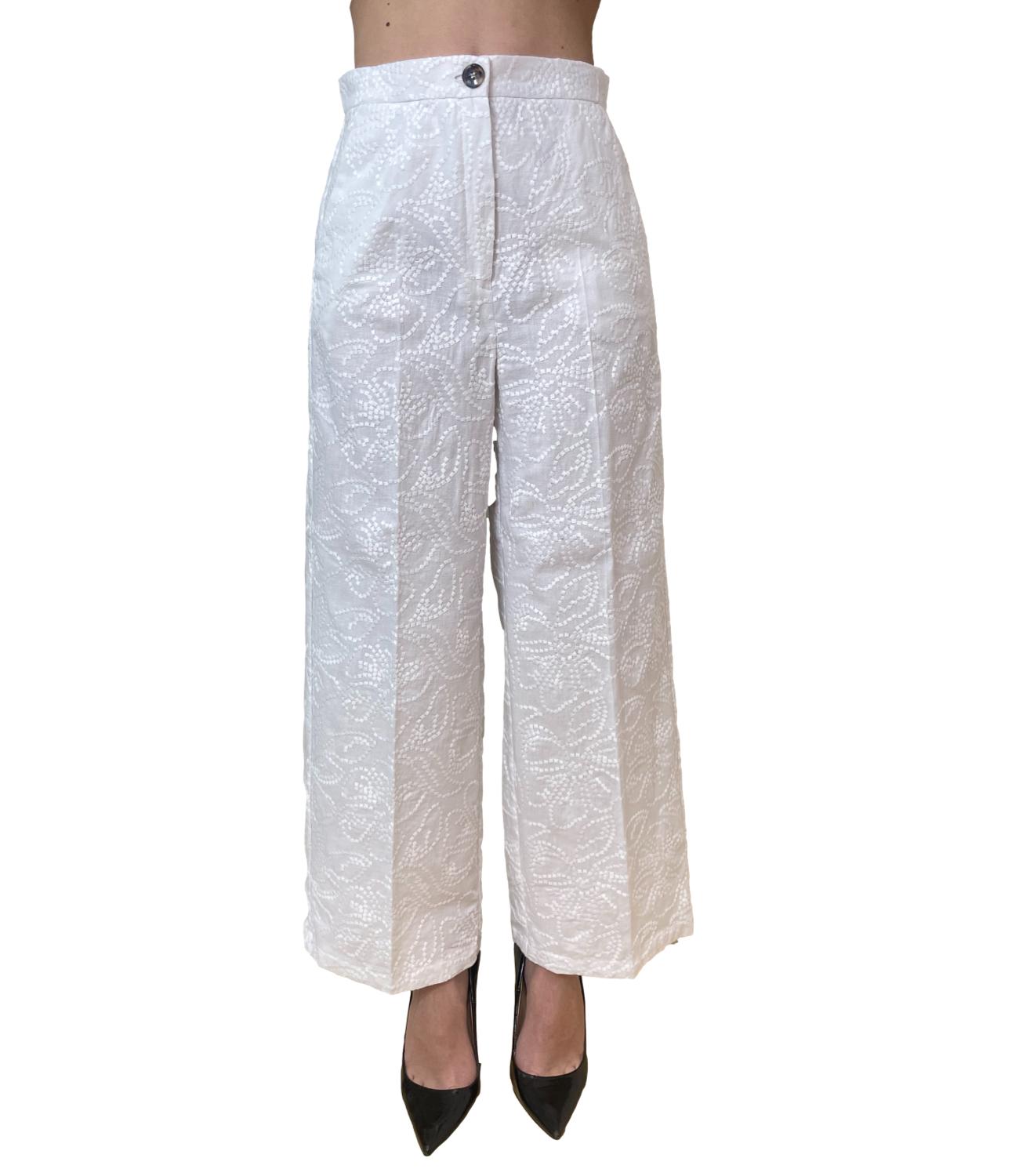 Emme Marella pantalone Emmtempra bianco ottico donna