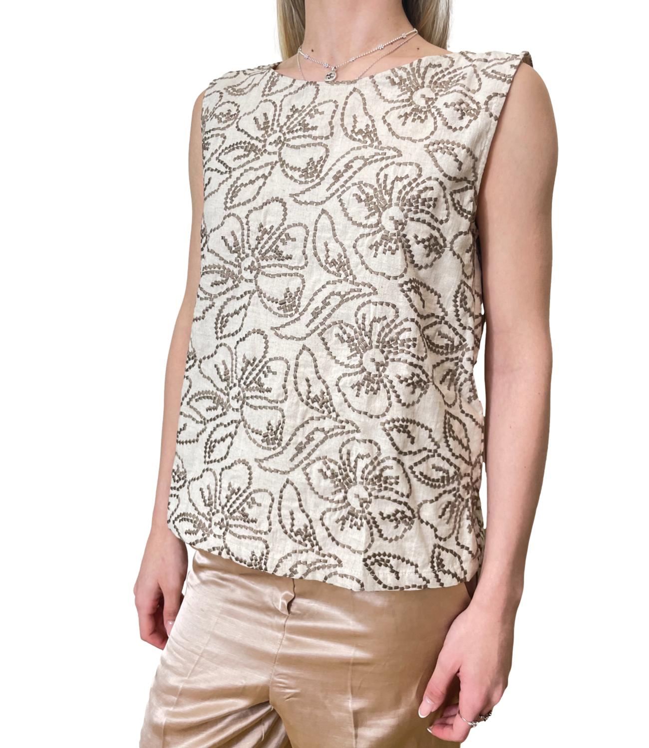 Emme Marella Top Emmvetro Tortora Donna
