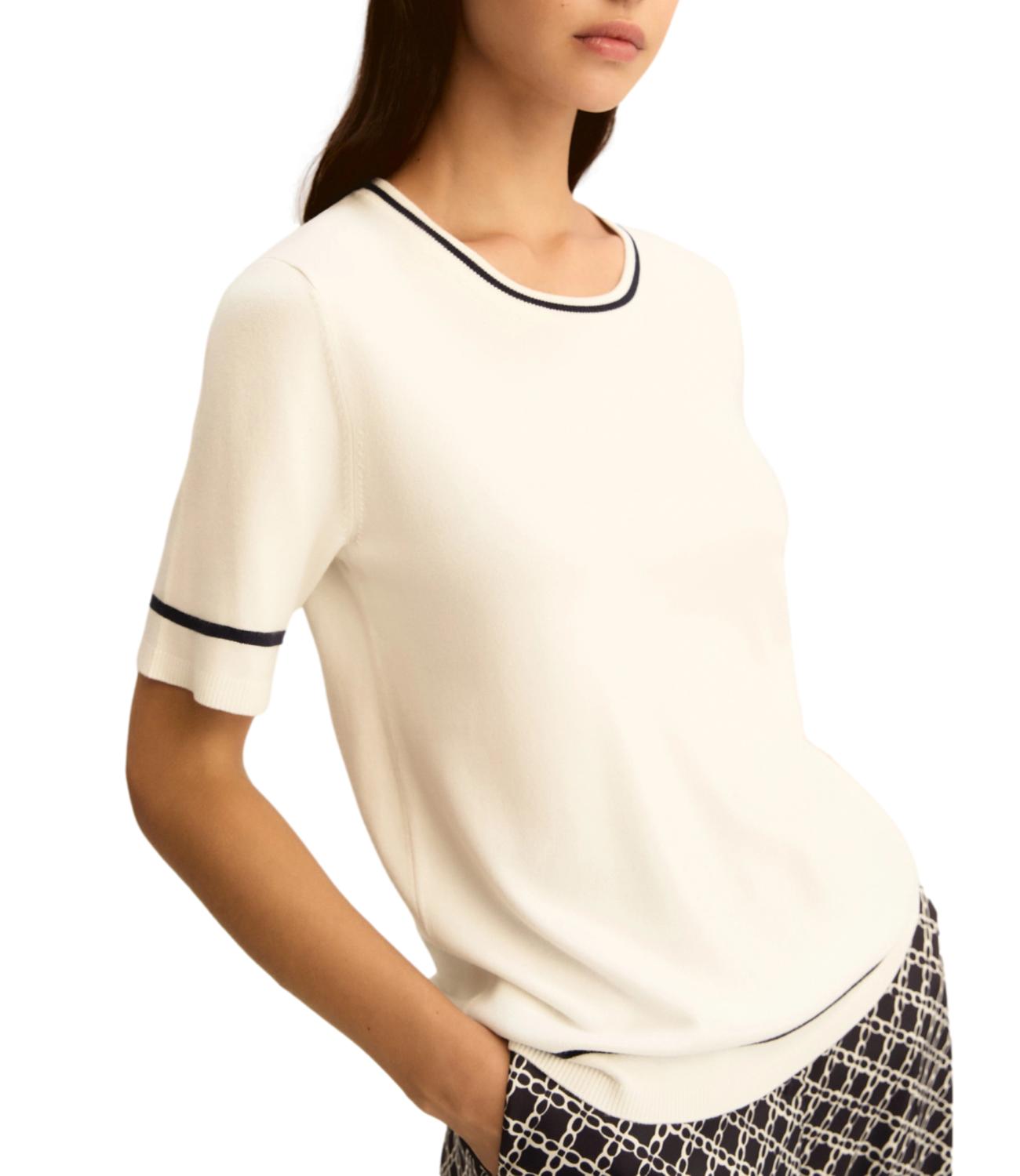 Emme Marella Maglia Emmboccale Bianco Blu Donna