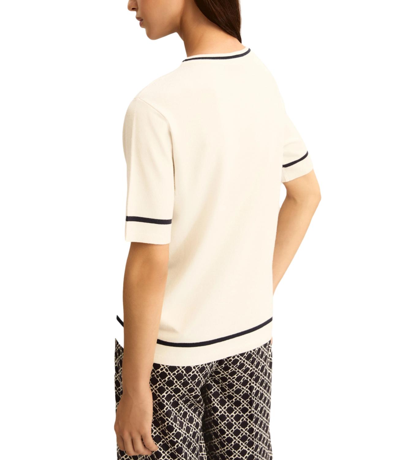 Emme Marella Maglia Emmboccale Bianco Blu Donna