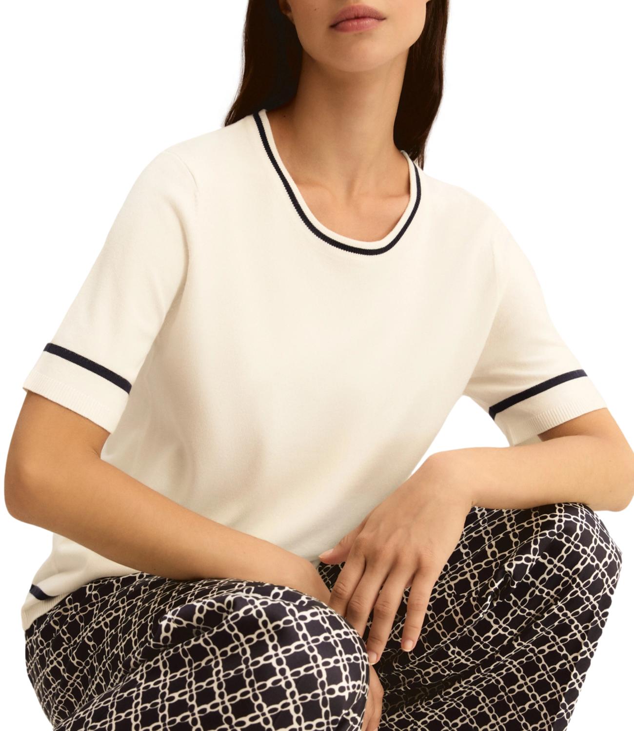 Emme Marella Maglia Emmboccale Bianco Blu Donna
