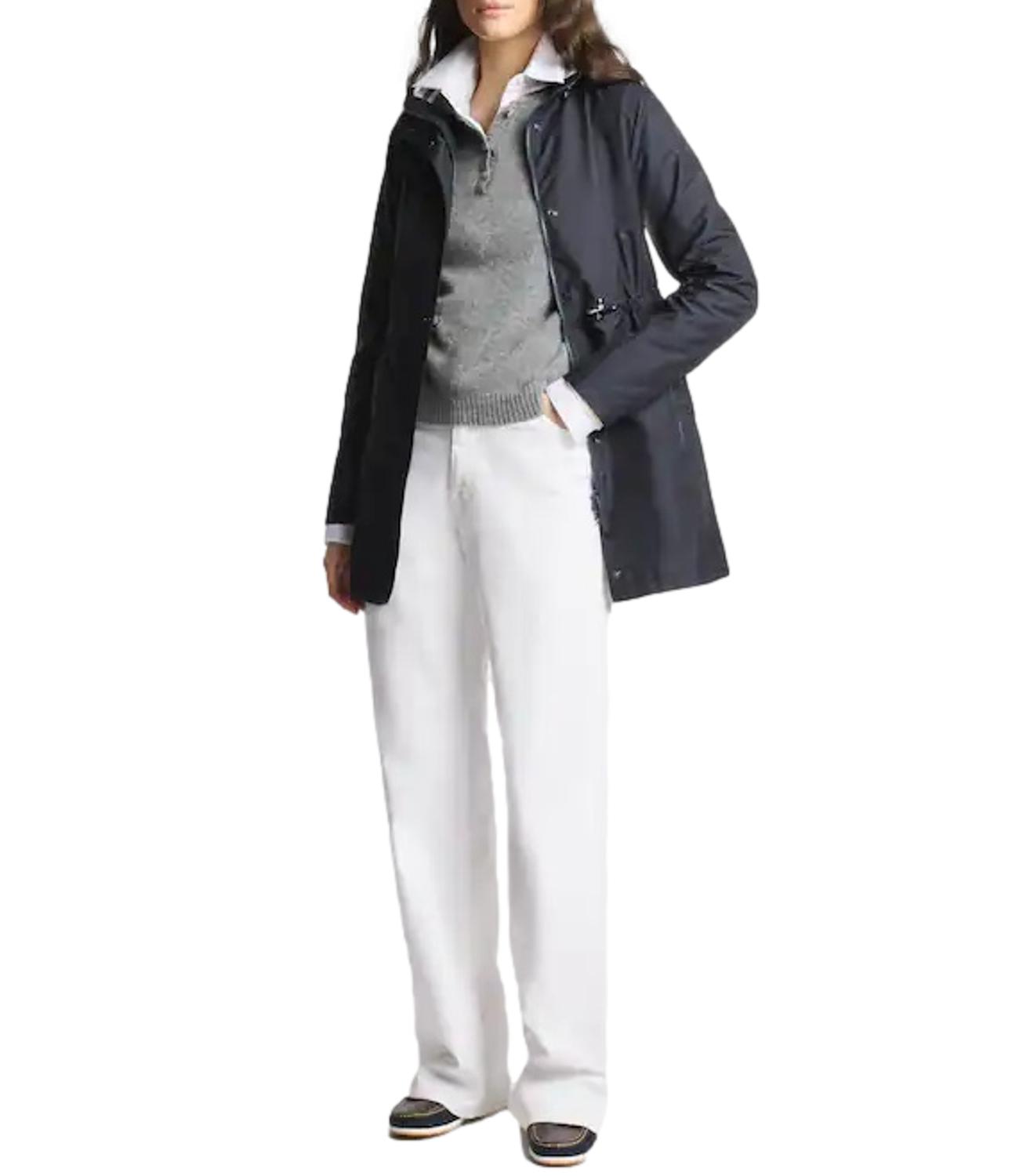 Fay Virginia Coat in Popeline Tecnico blu donna