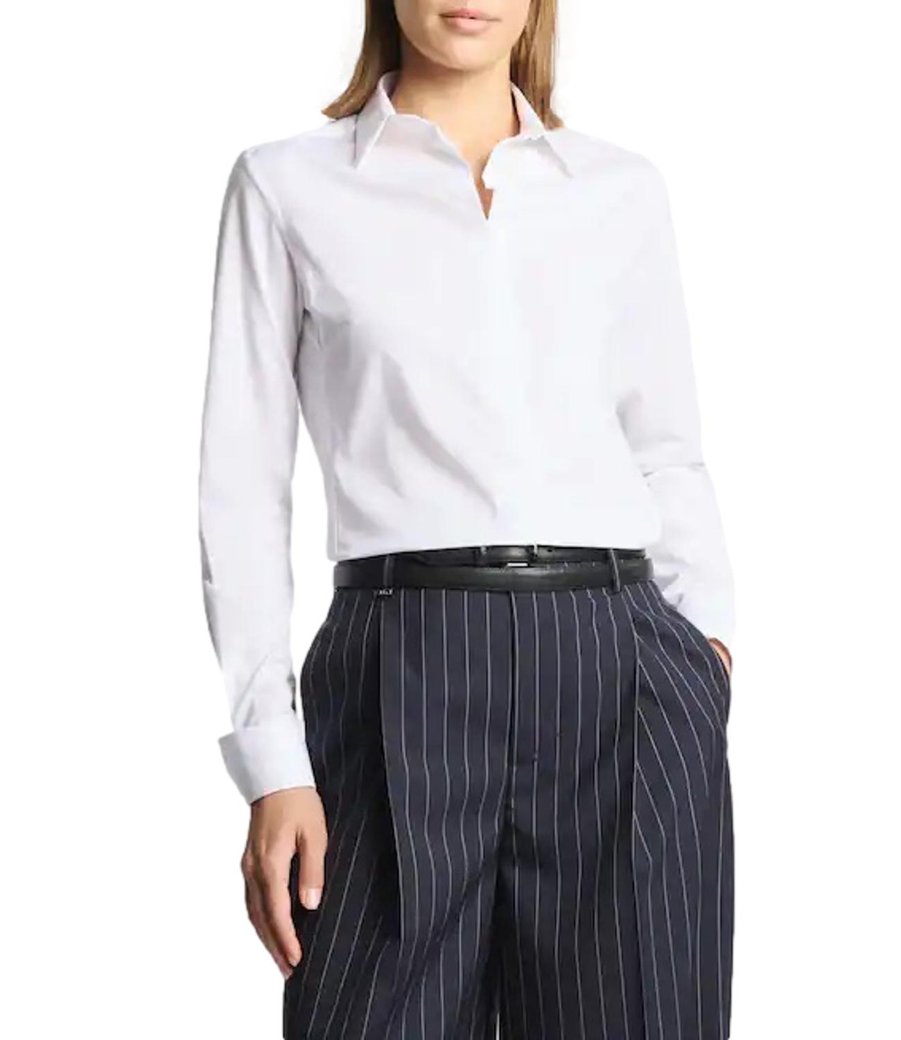 Fay Camicia in Popeline Stretch bianca da donna