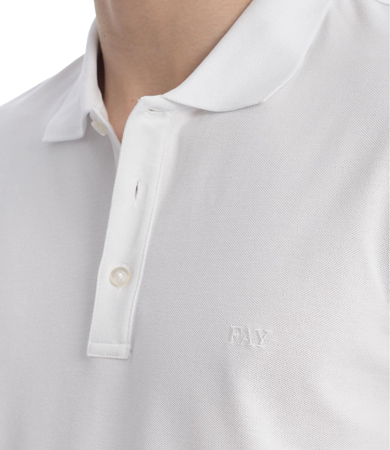 Fay Polo Piquet Stretch bianco uomo