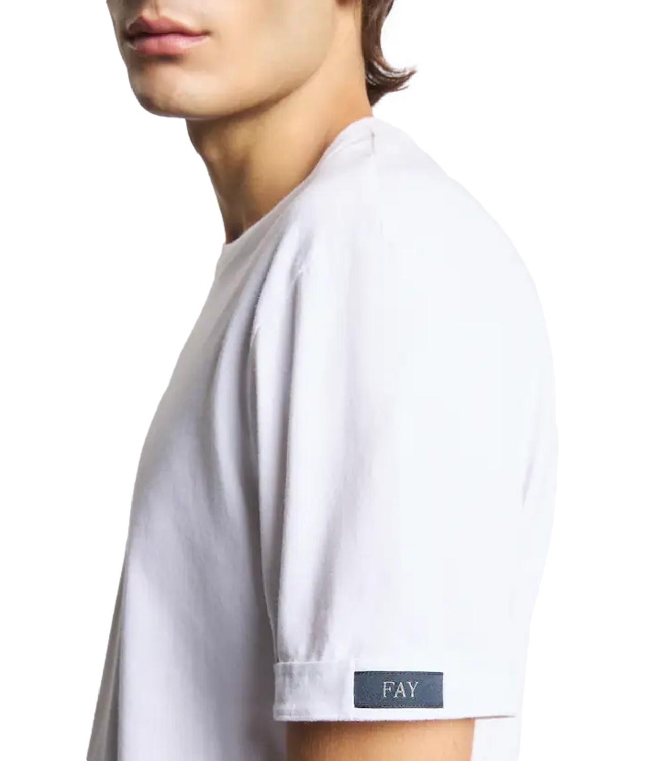 Fay T-shirt in Jersey di Cotone bianco uomo
