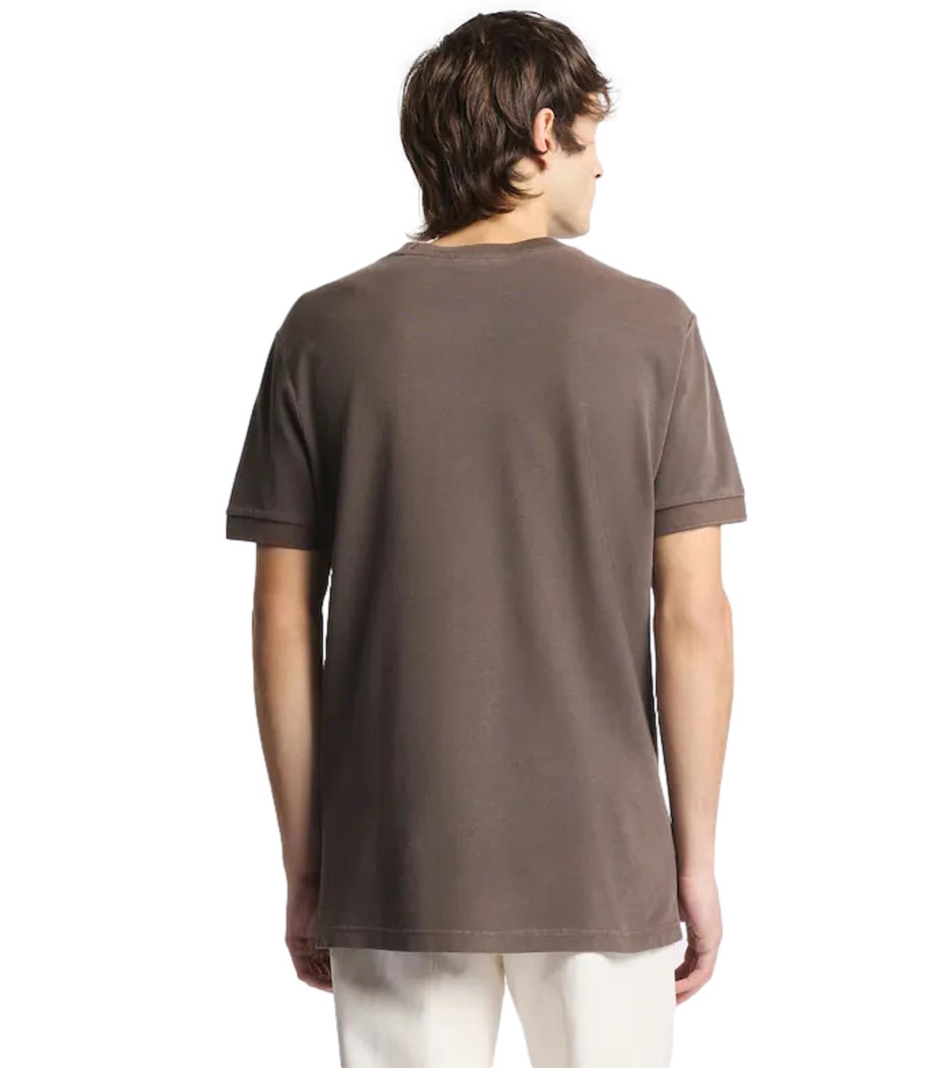 Fay T-shirt in Piquet di Cotone marrone uomo