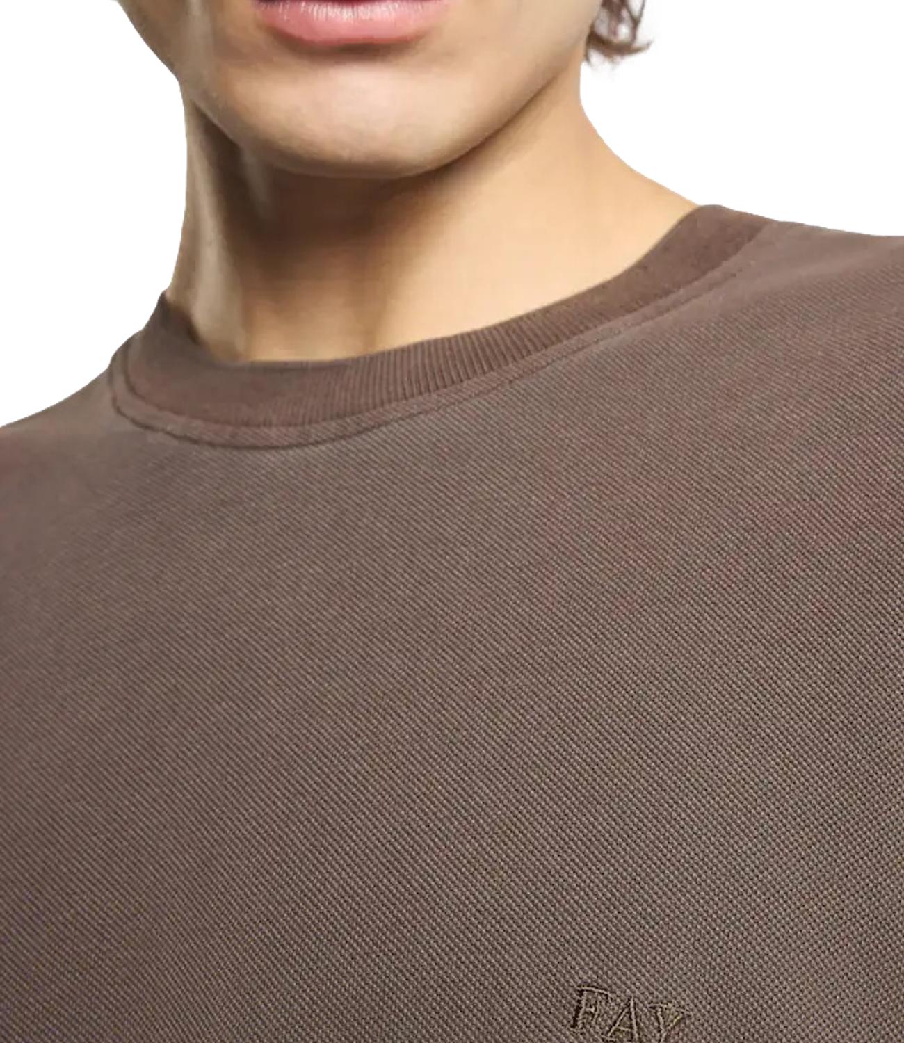 Fay T-shirt in Piquet di Cotone marrone uomo