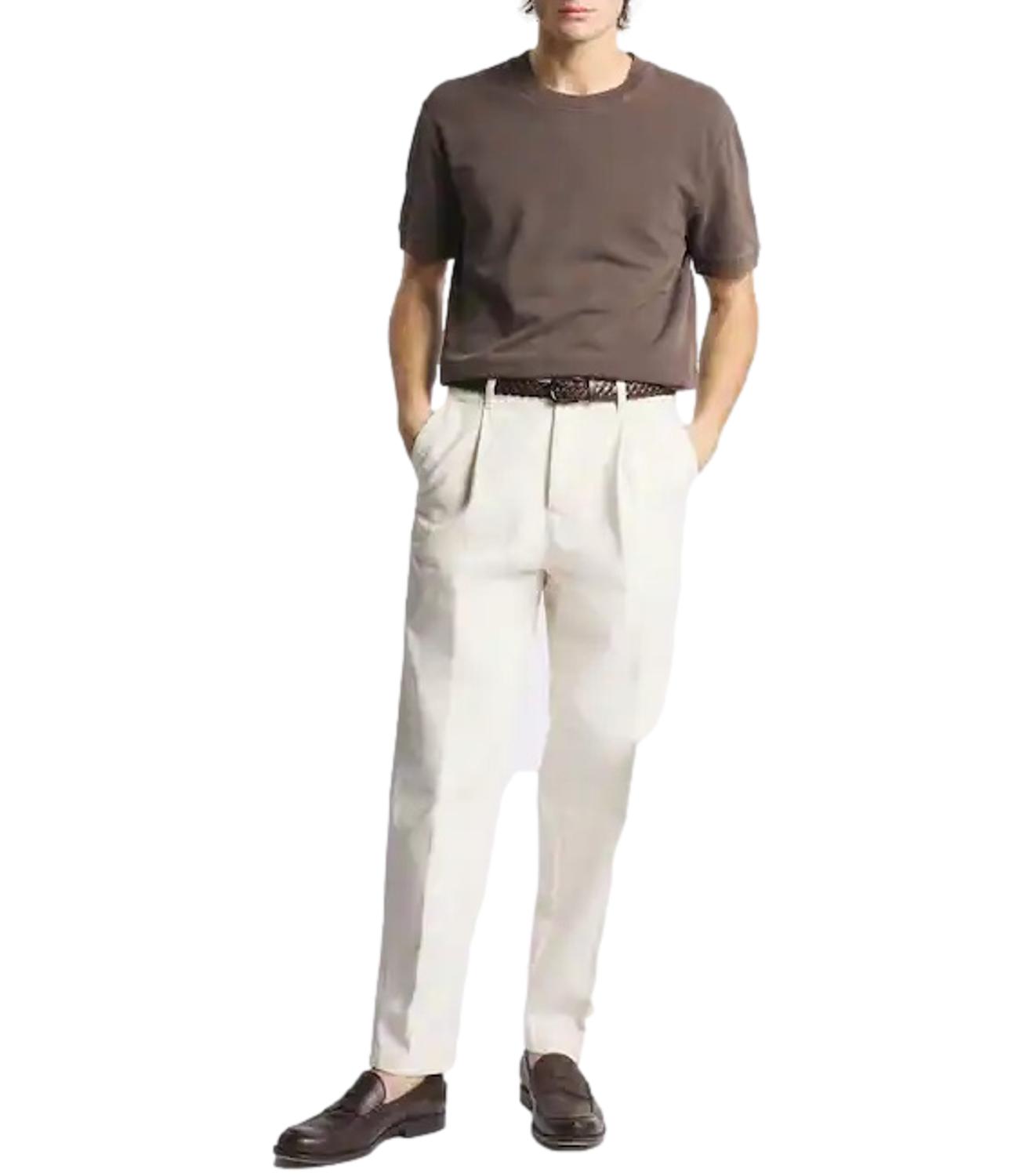 Fay T-shirt in Piquet di Cotone marrone uomo
