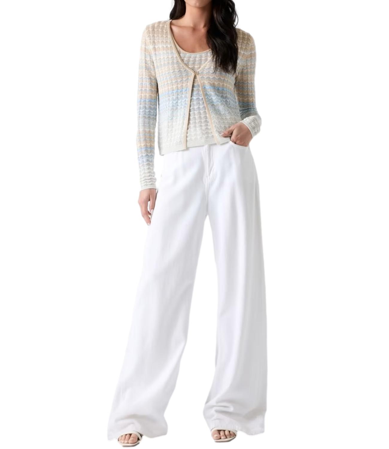 Guess Maglia Light Blue Beige Donna