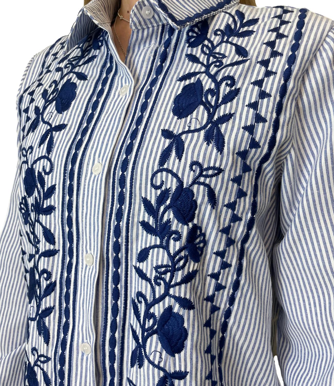Have One Camicia Righe Blu Donna