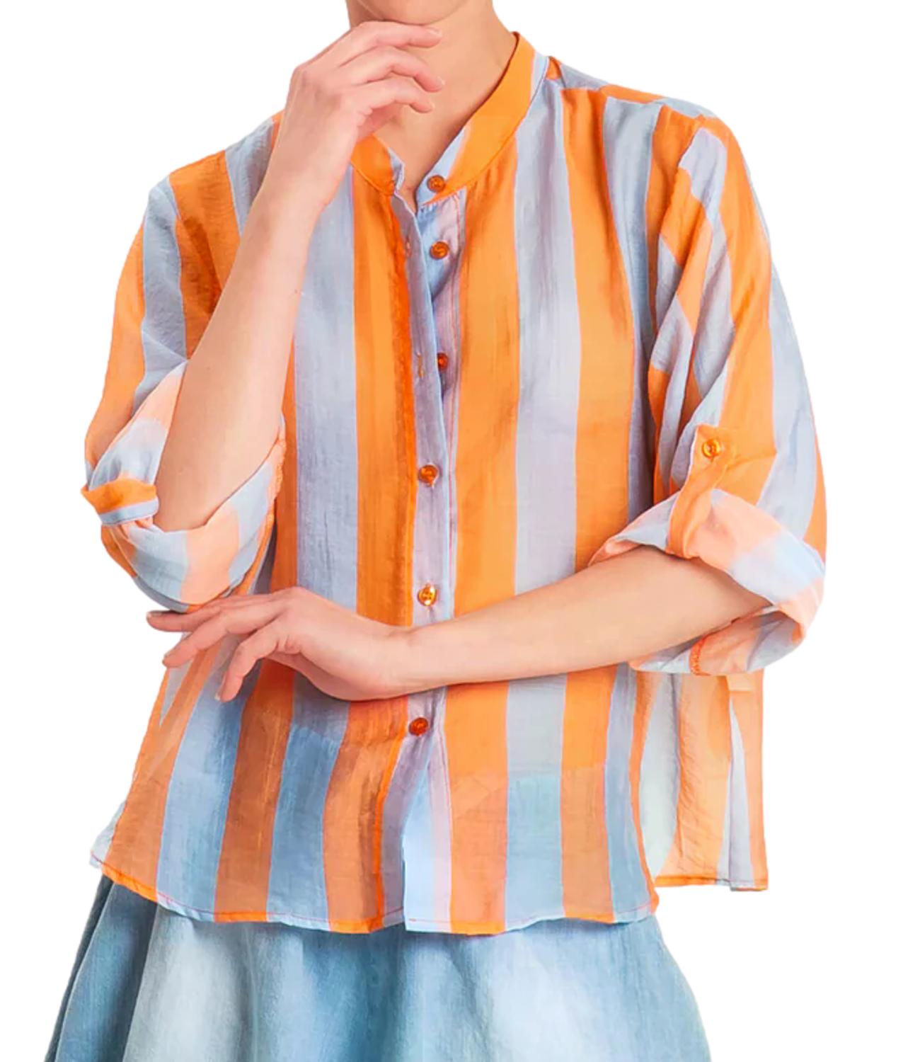 Have One Camicia da Donna - Riga Arancio - CvS-Q422