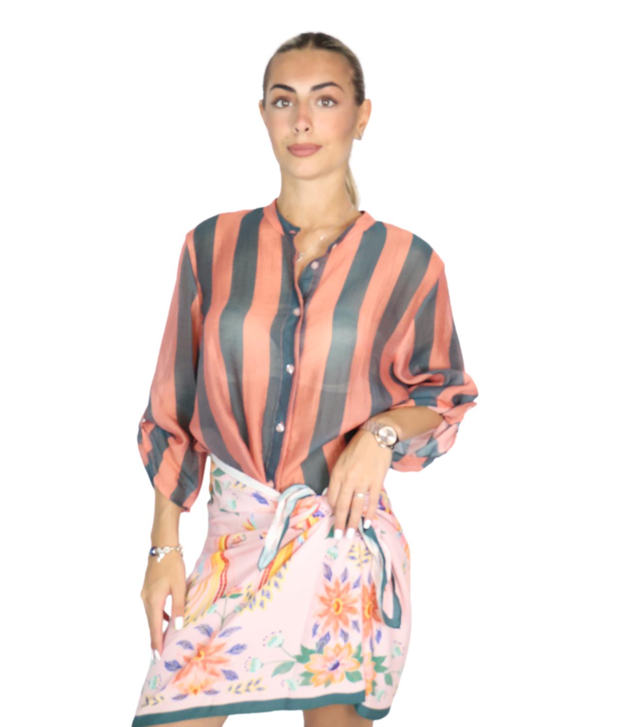 Have One Camicia da Donna - Riga Carta Da Zucchero/cuoio - CvS-Q422