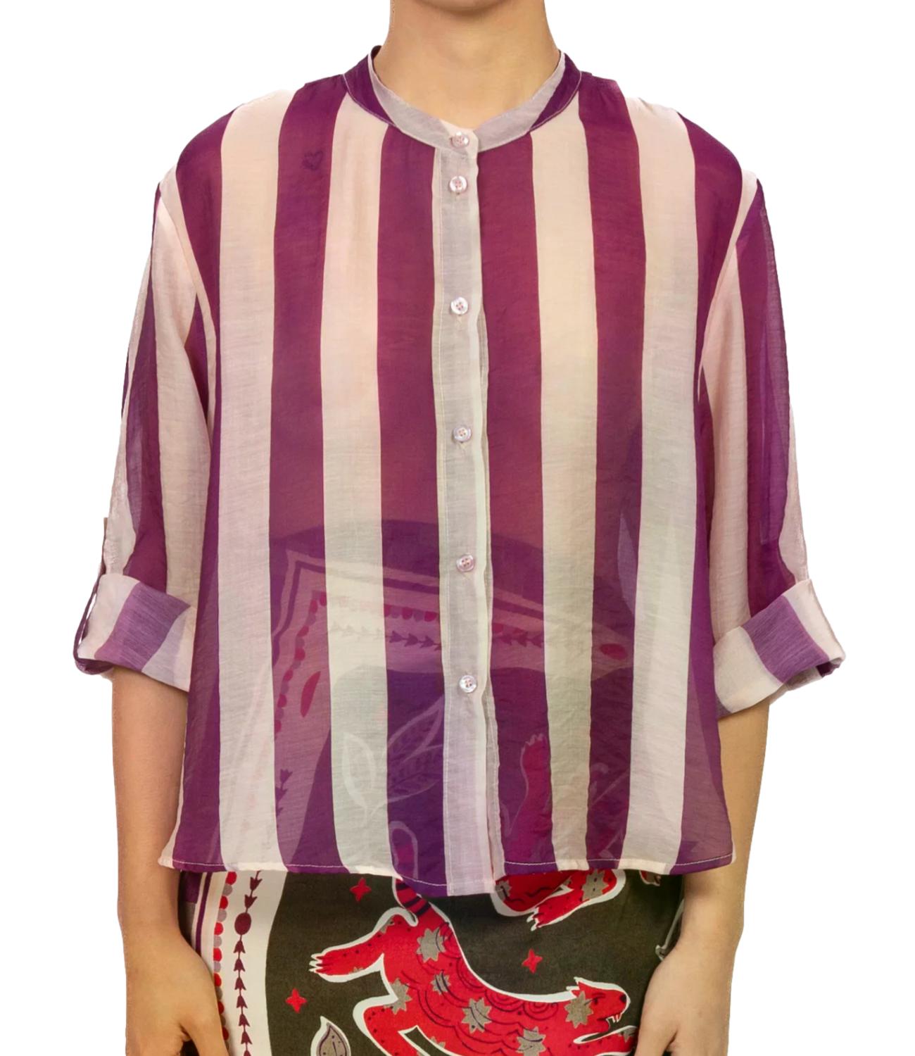 Have One Camicia da Donna - Riga Burro/viola - CvS-Q422