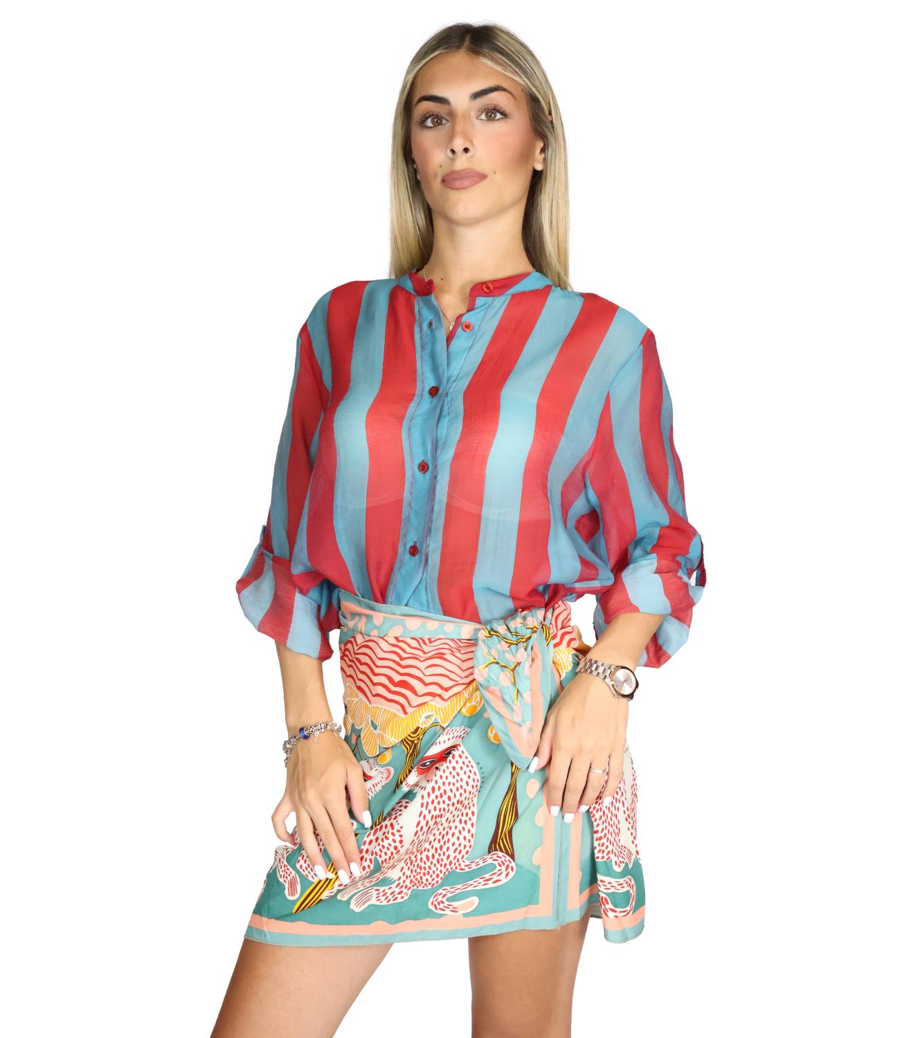 Have One Camicia da Donna - Riga Petrolio - CvS-Q422