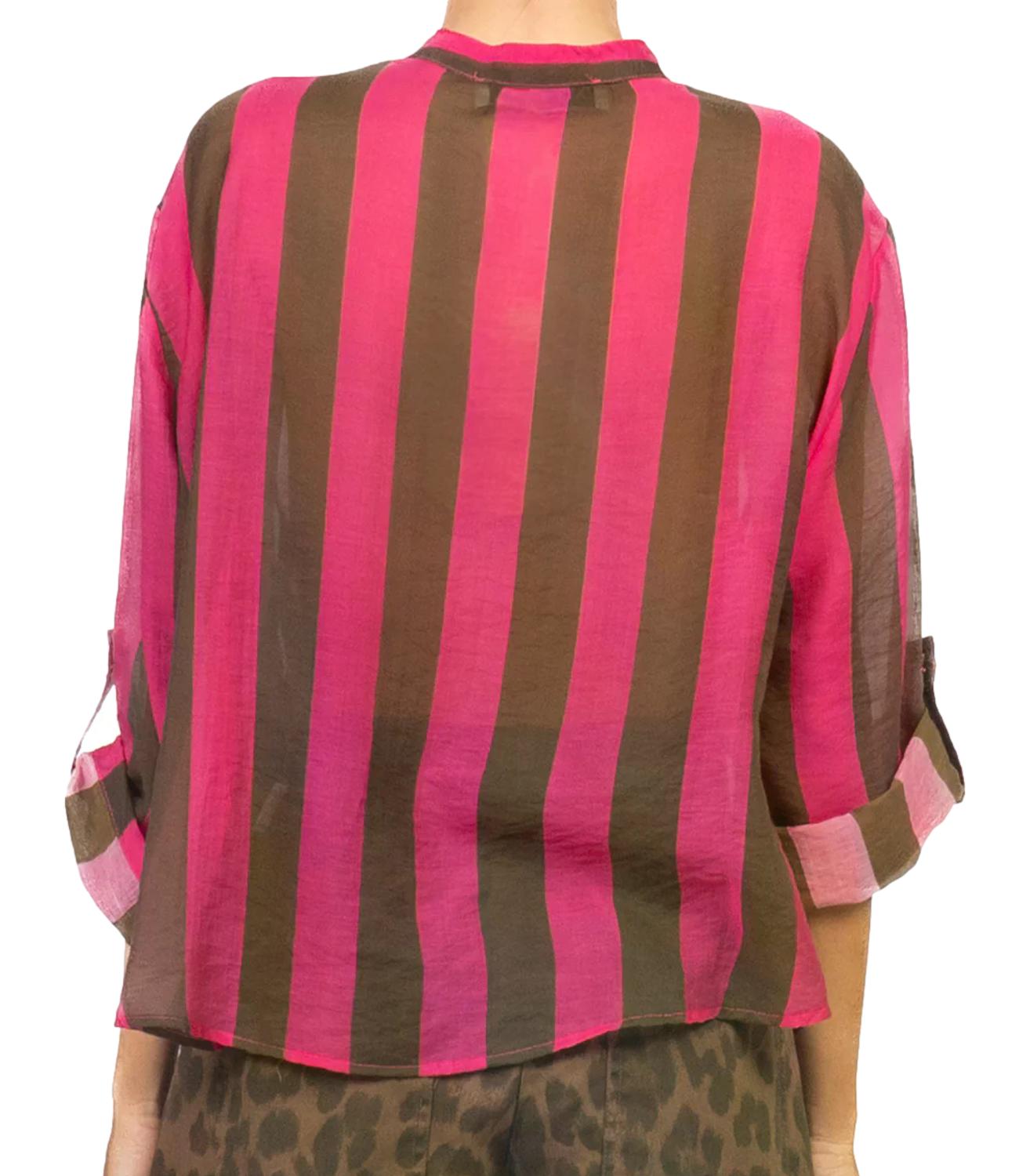 Have One Camicia da Donna - Riga Marrone/fuxia - CvS-Q422