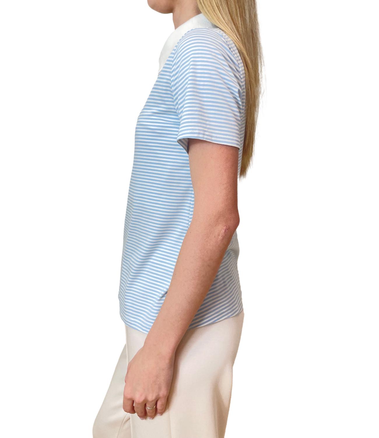 Have One Polo Righe Celeste Donna