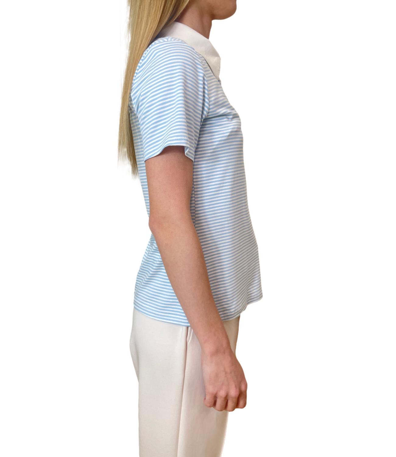 Have One Polo Righe Celeste Donna