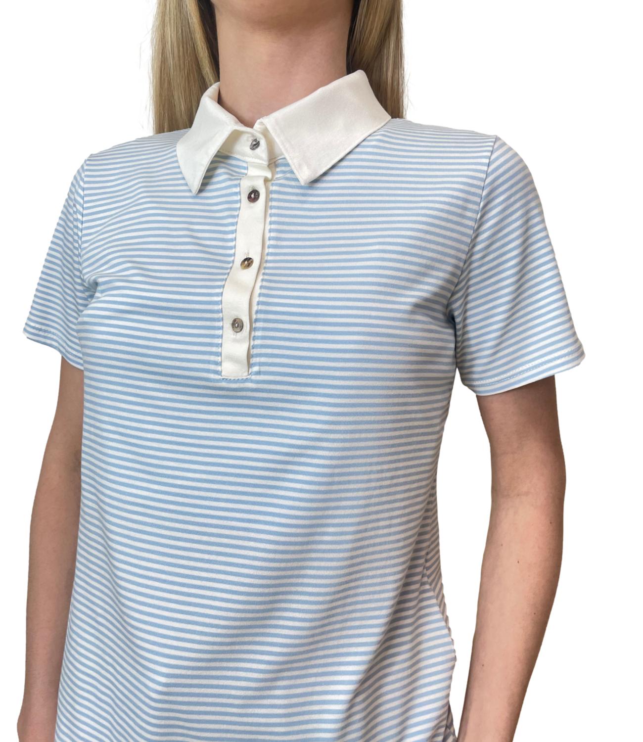 Have One Polo Righe Celeste Donna
