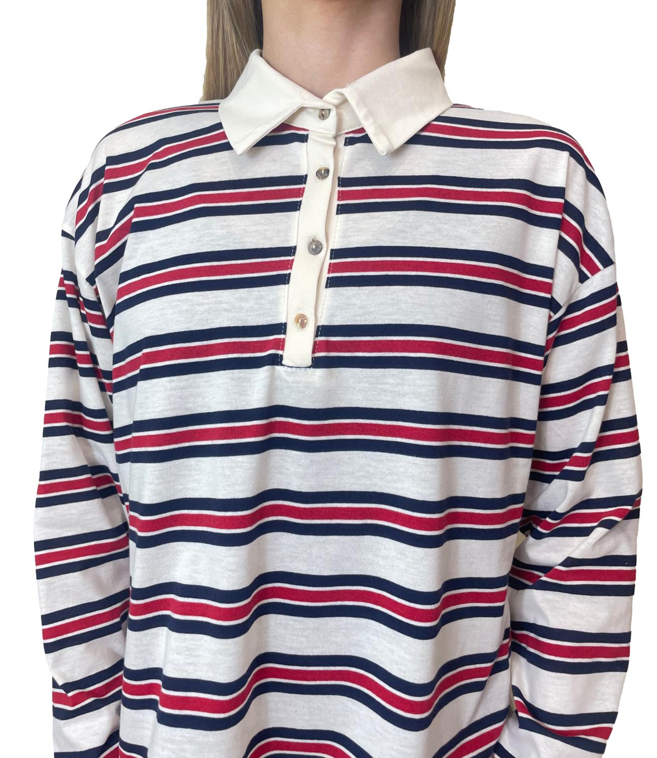 Have One Polo Righe Blu/Panna Donna