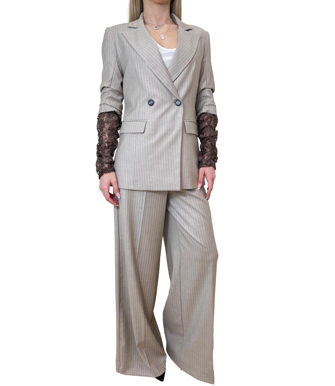 Have One Pantalone Gessato Moro Donna