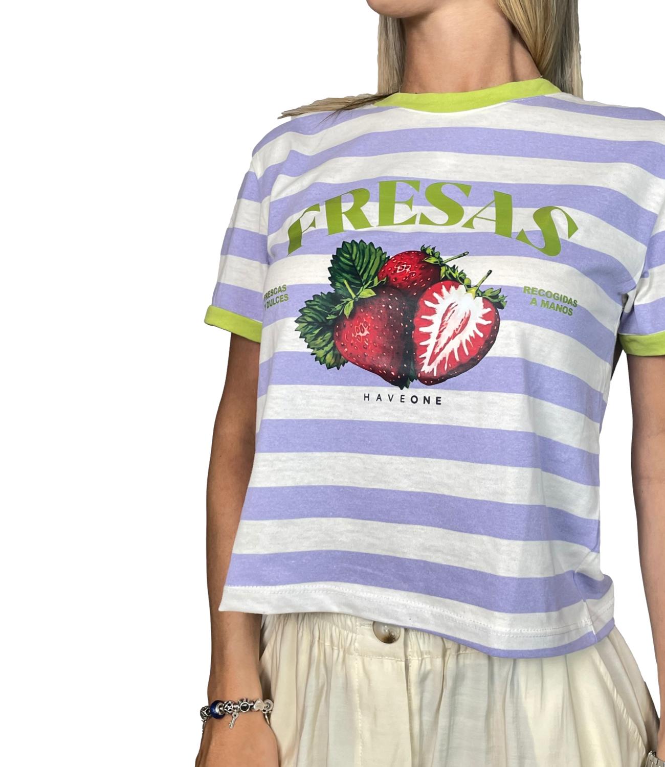 Have One T-Shirt da Donna - Latte/lilla - TsH-Q247