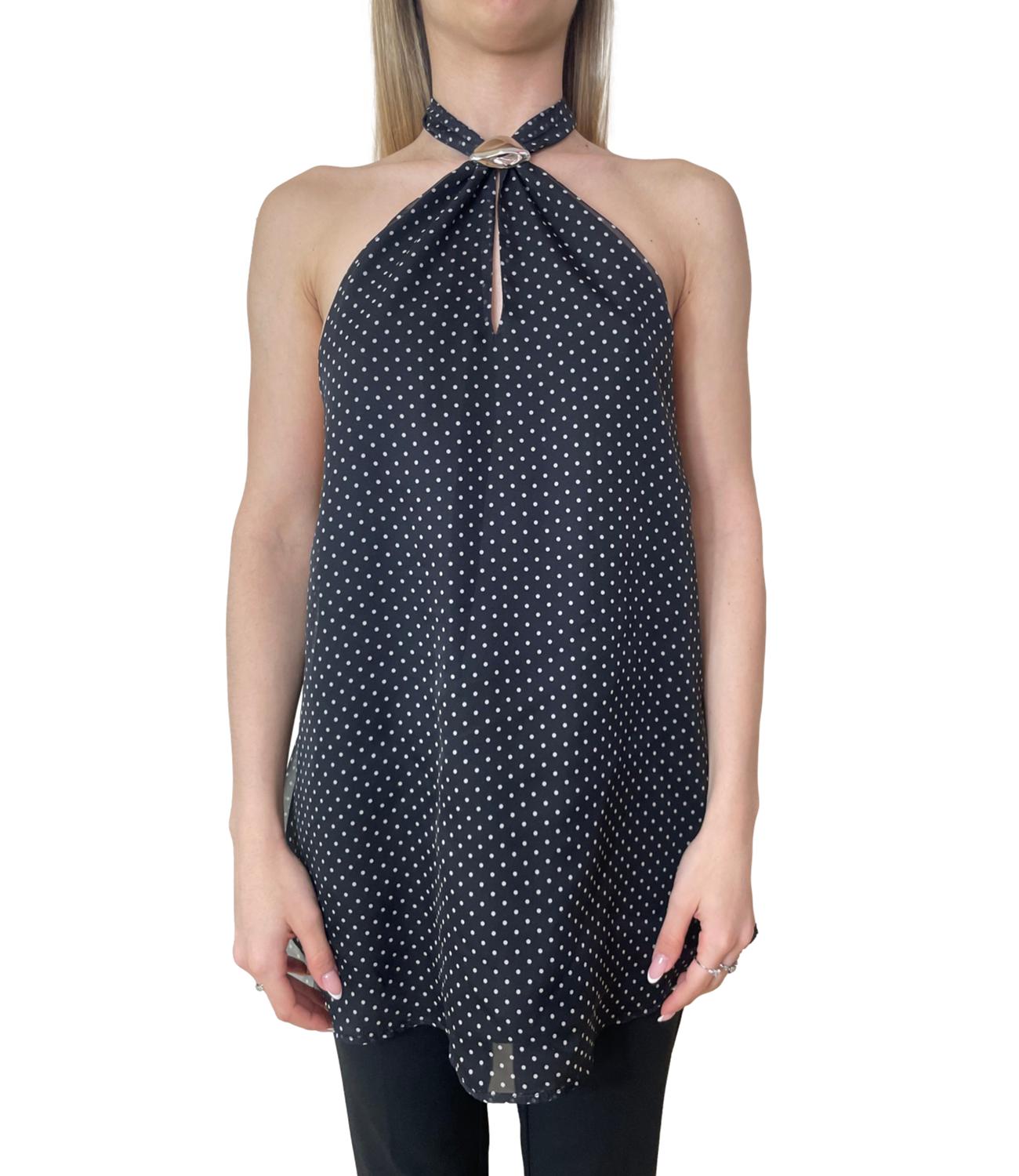 Imperial Top Pois Nero/Bianco Donna