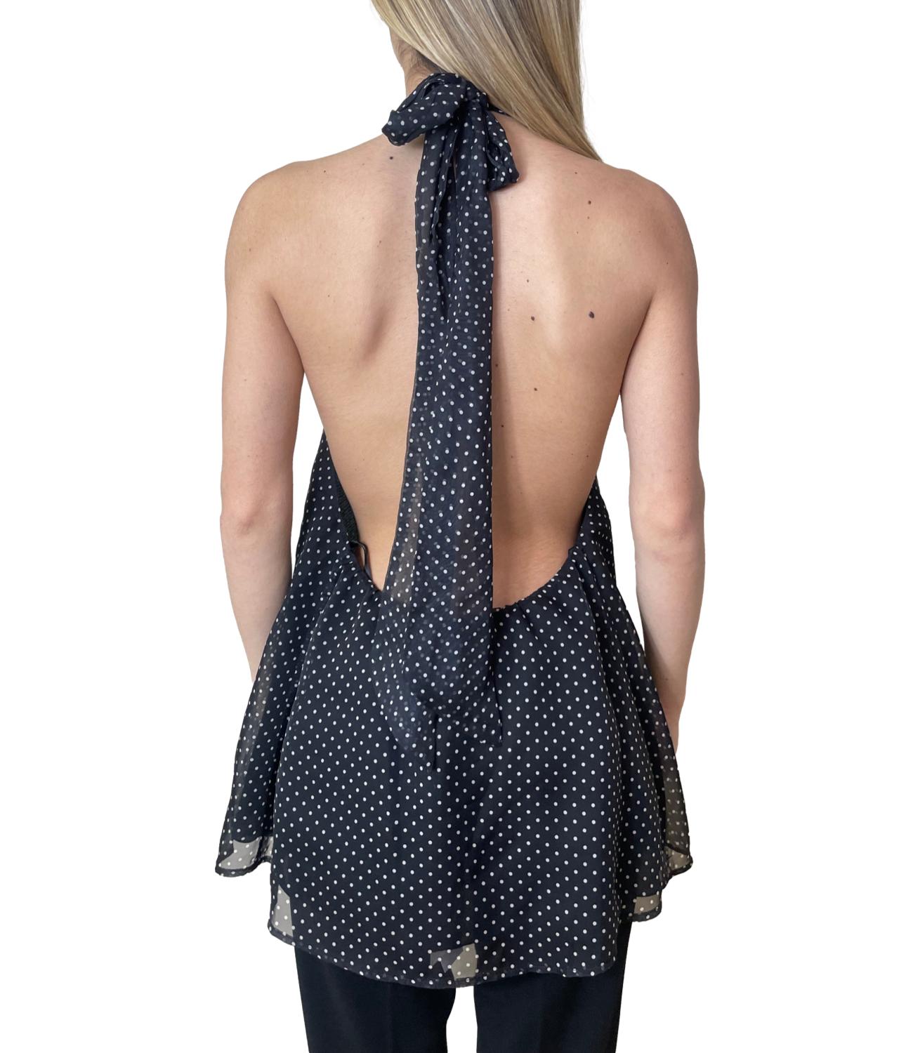 Imperial Top Pois Nero/Bianco Donna