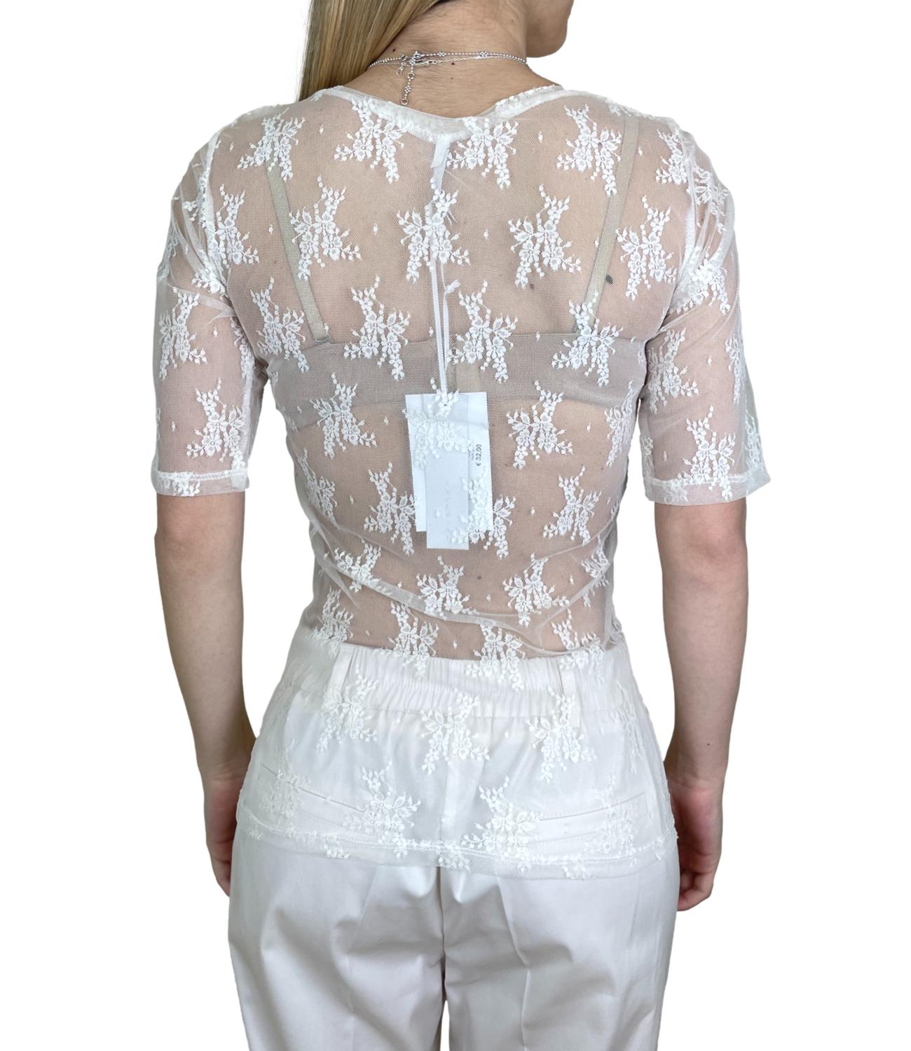 Imperial T-shirt Pizzo Avorio Donna