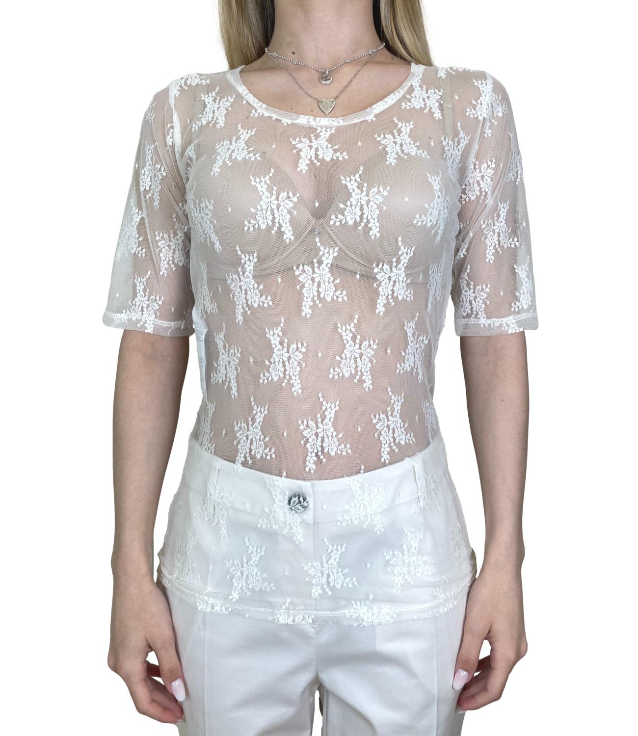 Imperial T-shirt Pizzo Avorio Donna