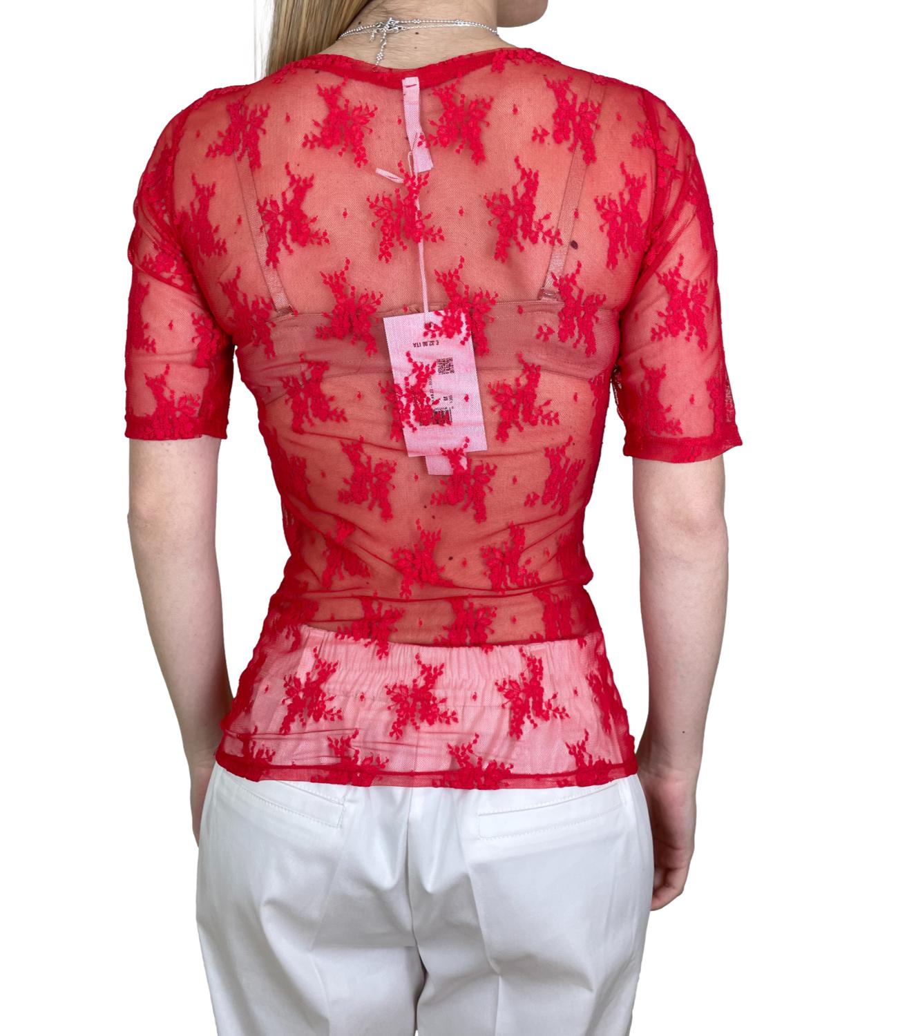 Imperial T-shirt Pizzo Rosso Donna